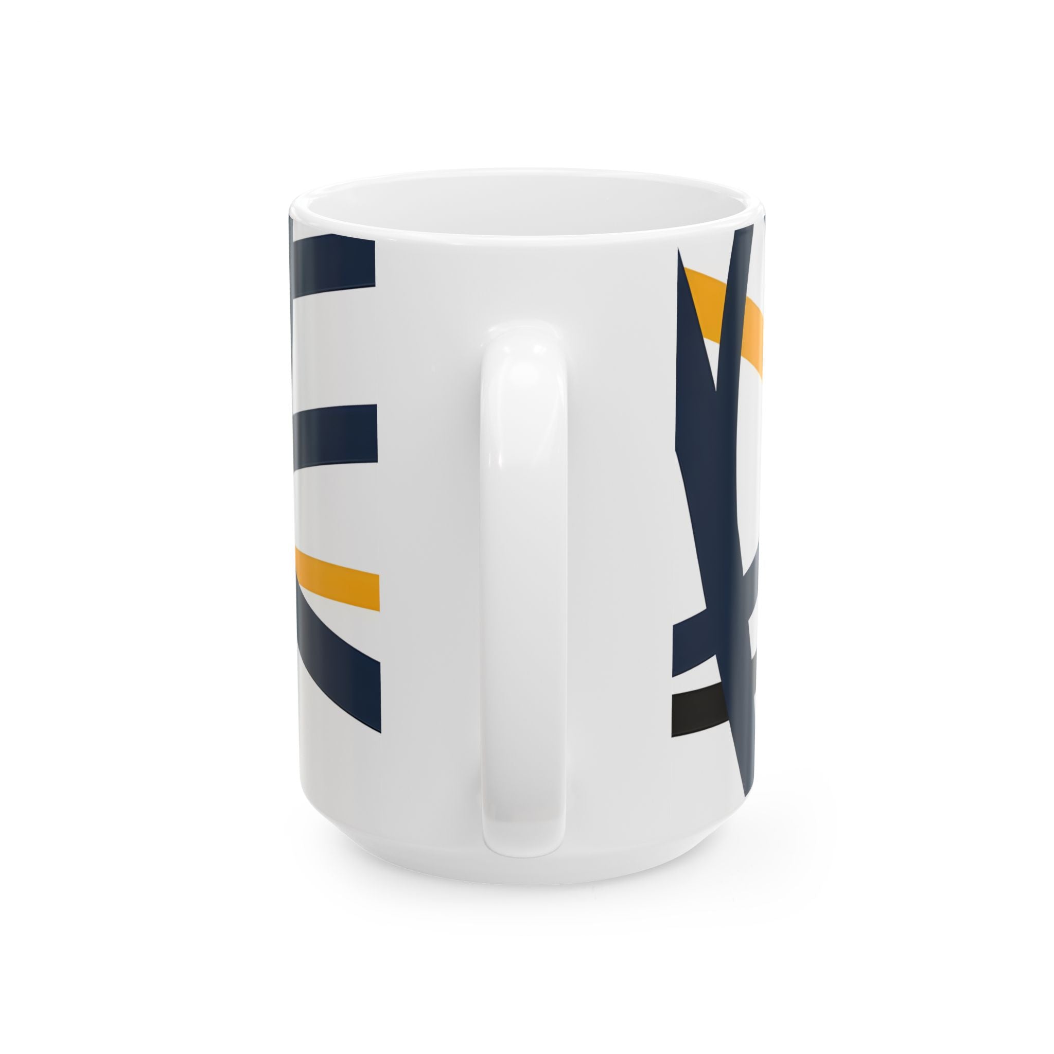 Navy Blue and Orange Smoke Pattern Ceramic Mug