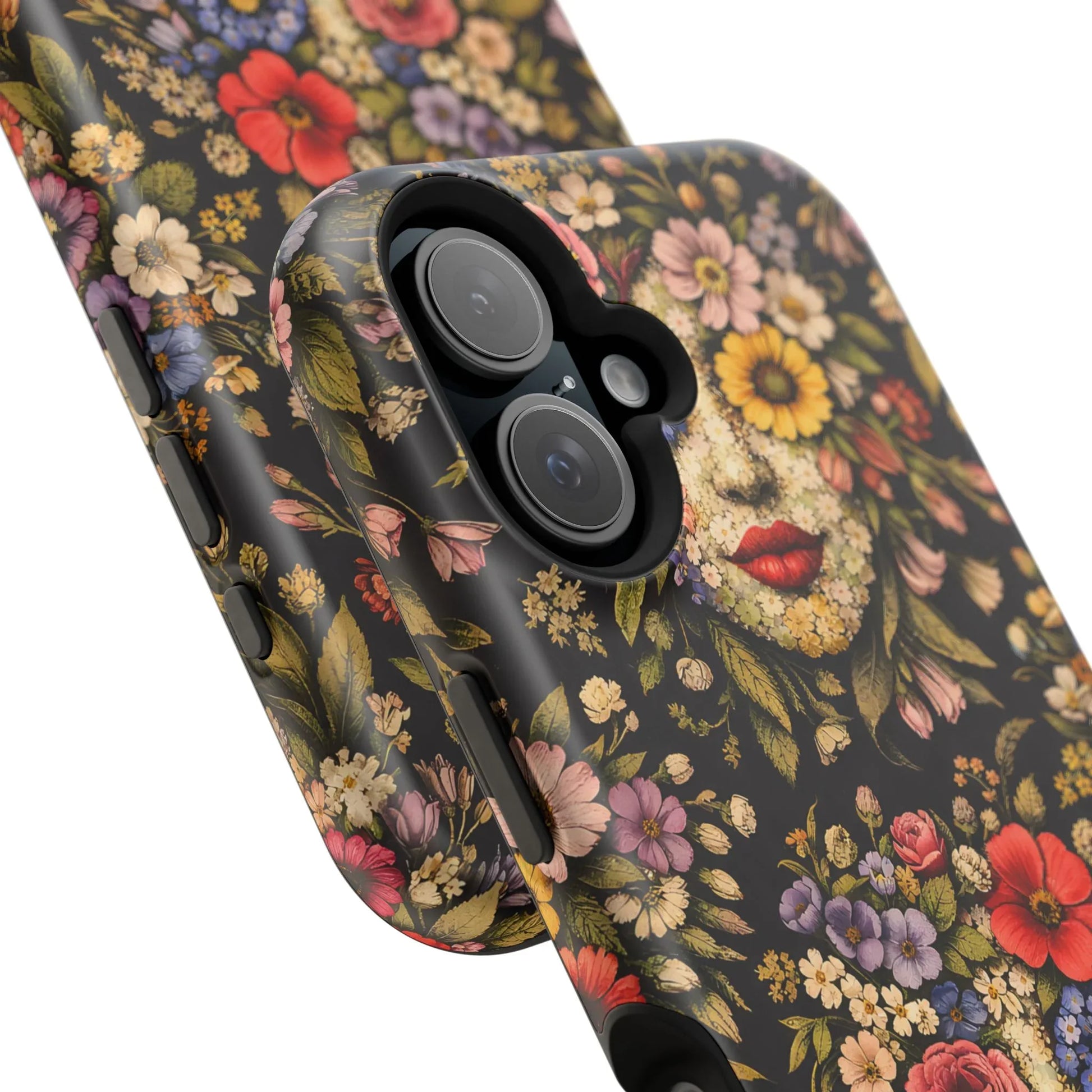 Vintage Flower Face Phone Case for iPhone 13-17 - KARARMDESIGN
