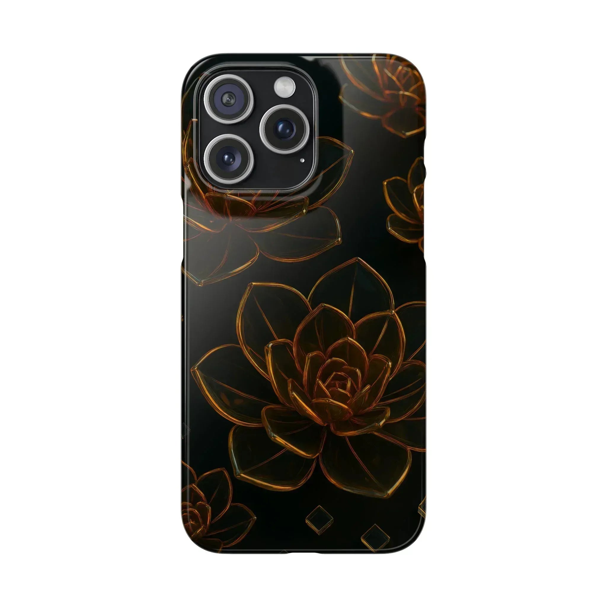 Glass Flower Phone Case for iPhone 8-16 and Galaxy S20-S24 - KARARMDESIGN
