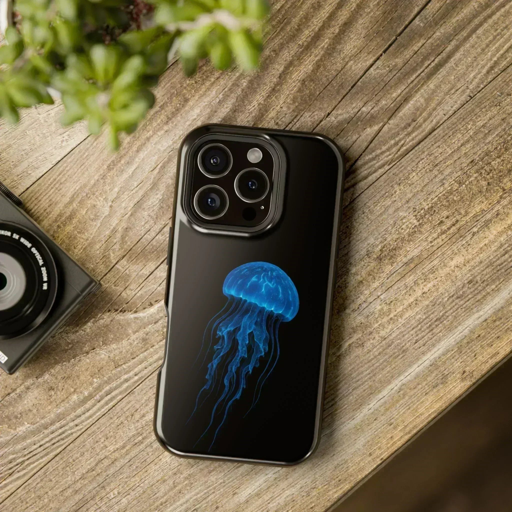 Blue Jellyfish Phone Case for iPhone 12-16 and Galaxy S21-S22 - KARARMDESIGN