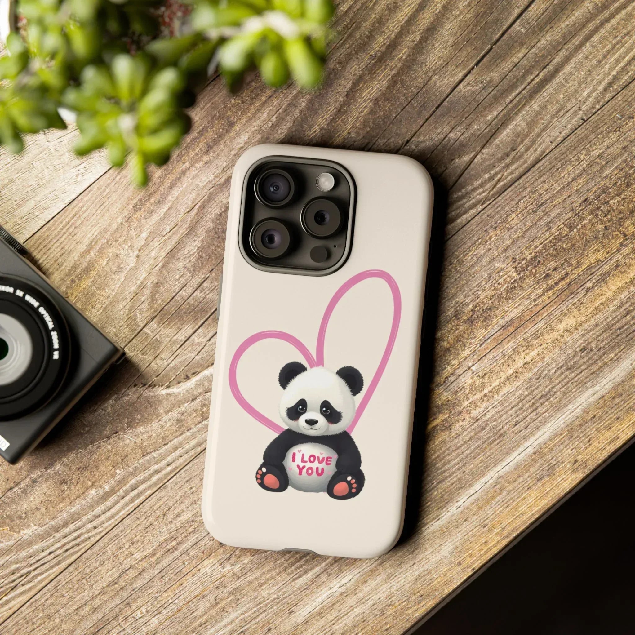 Cute Panda Heart Love Phone Case for iPhone 8-16 - KARARMDESIGN