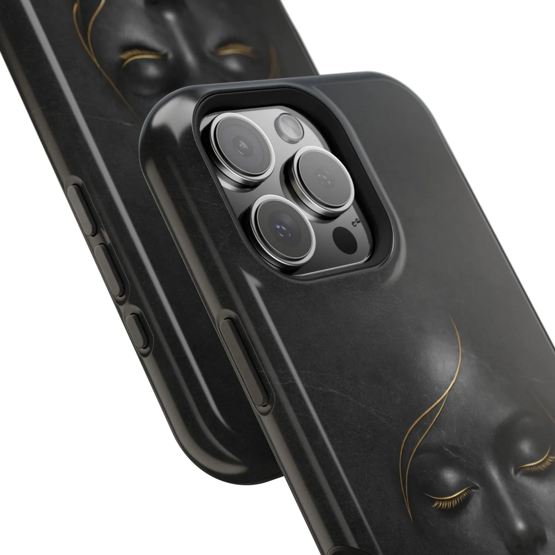 Black Gold Face Phone Case for iPhone 13-17 - KARARMDESIGN