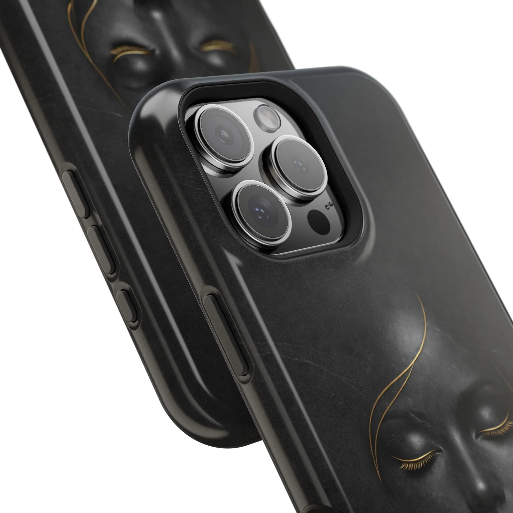 Black Gold Face Phone Case for iPhone 13-17 - KARARMDESIGN