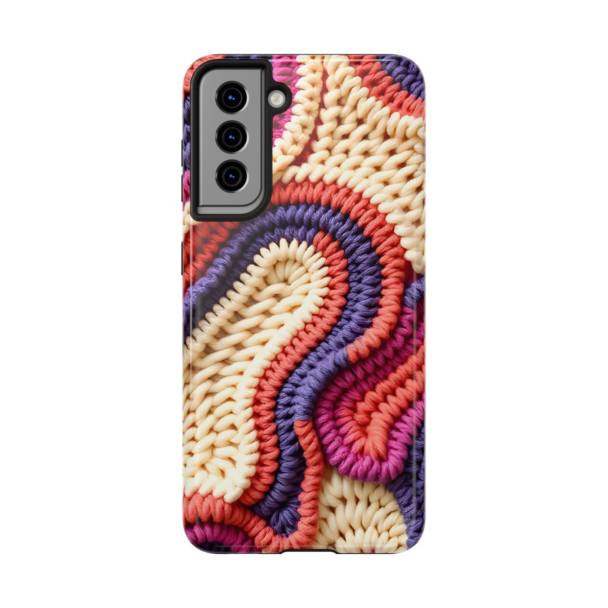 Handwoven Textile Art Phone Case for iPhone 11–17 & Galaxy S21–S26