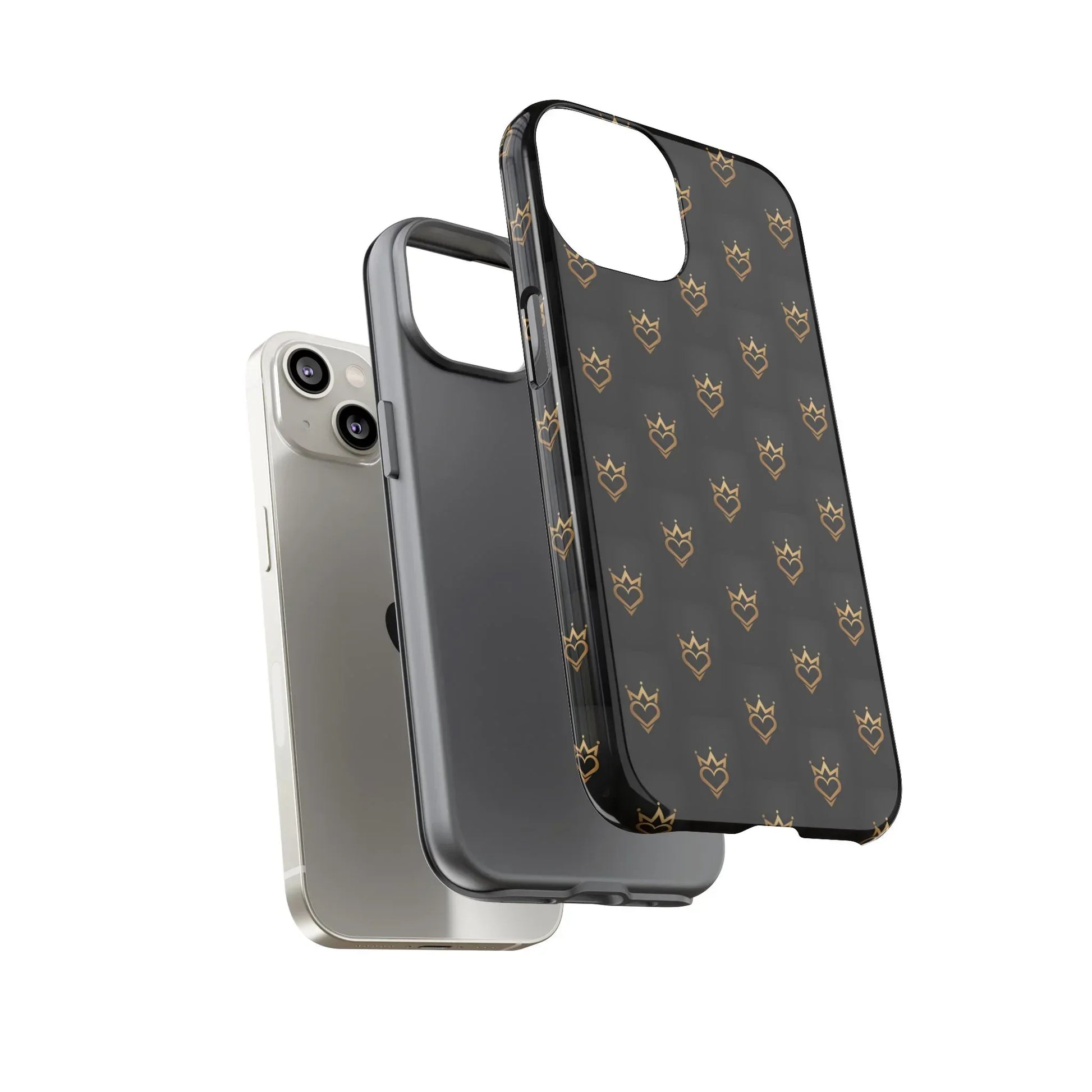 Crowned Heart Doodle Phone Case for iPhone 11-17 & Galaxy S10-S25 - KARARMDESIGN