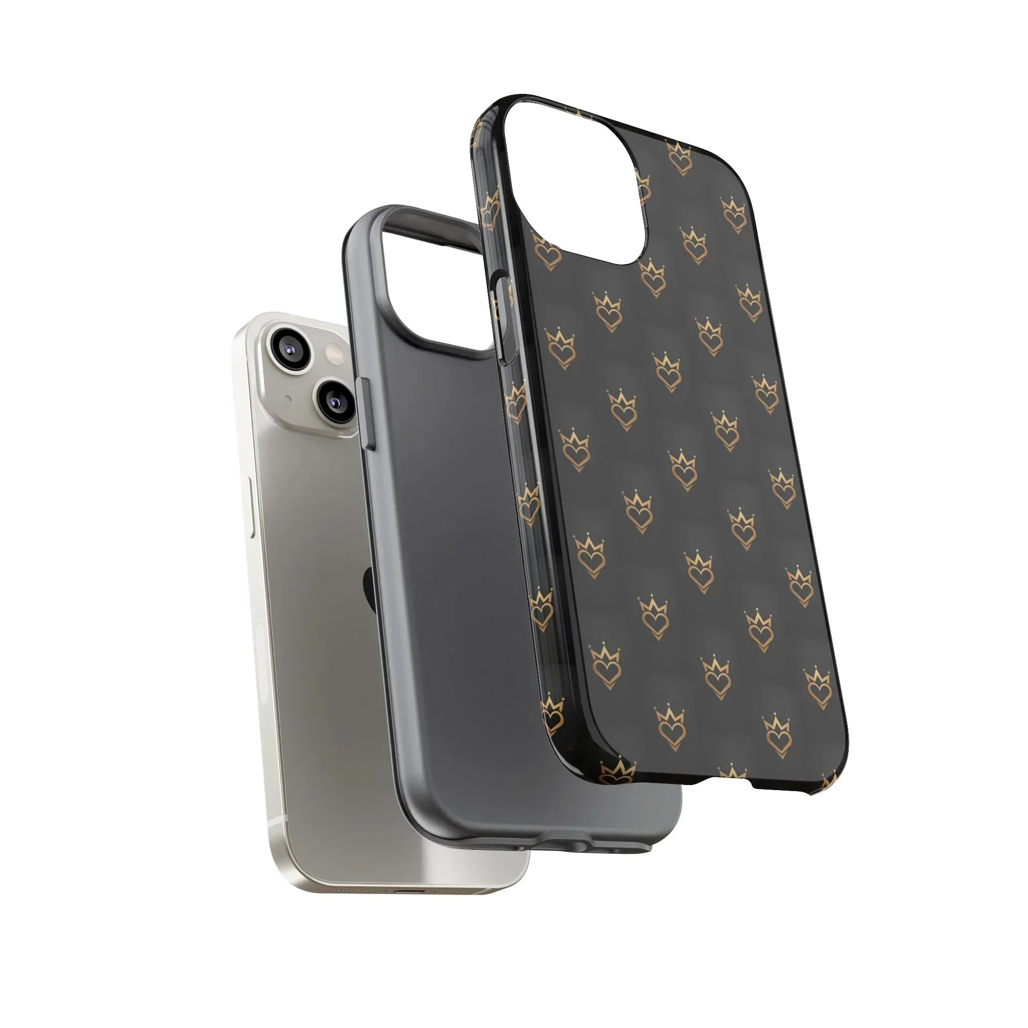 Crowned Heart Doodle Phone Case for iPhone 11-17 & Galaxy S10-S25 - KARARMDESIGN