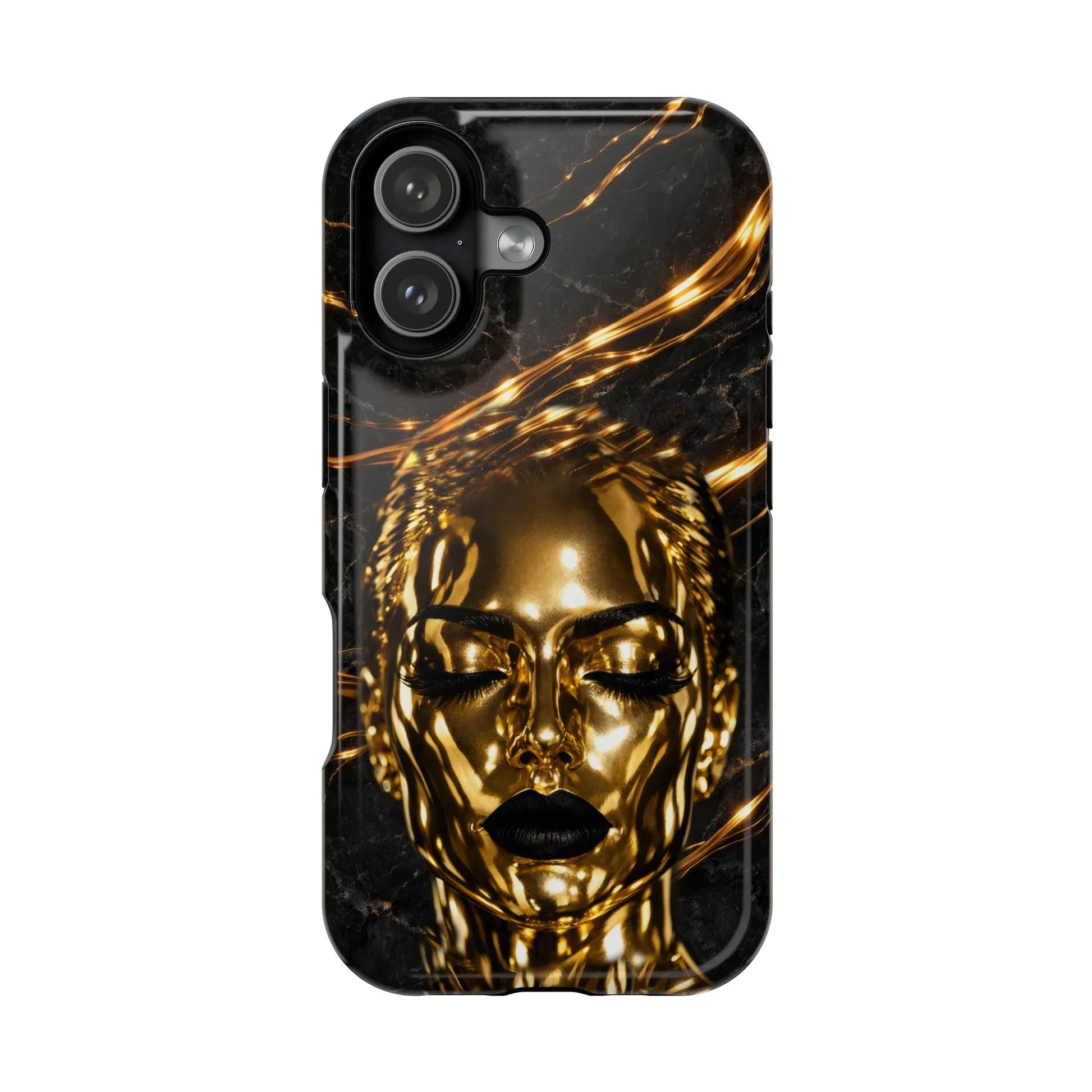 Luxury Gold Portrait Phone Case for iPhone 11-17 and Galaxy S21-S25 - KARARMDESIGN