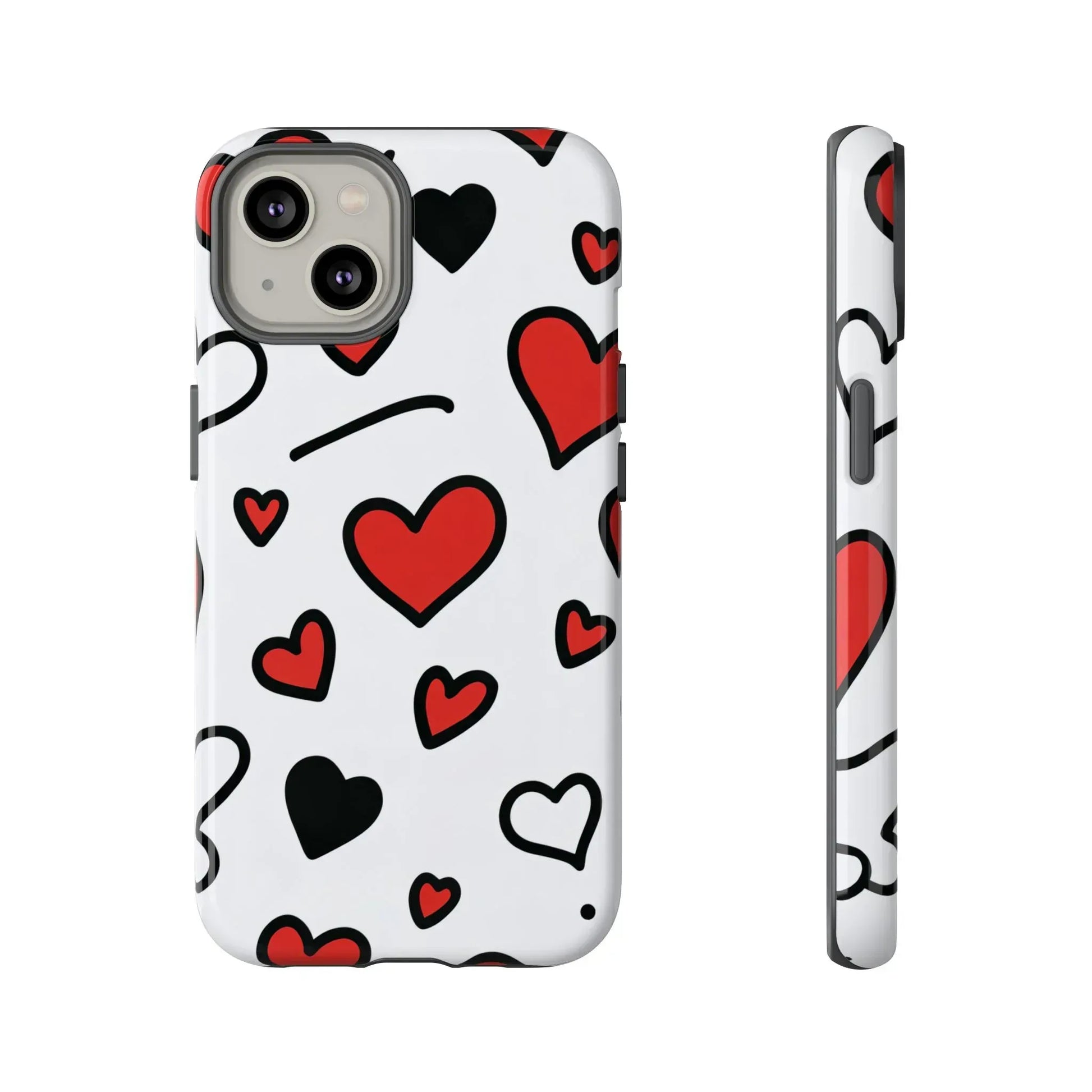 Scattered Hearts Phone Case for iPhone 11-17 and Galaxy S10-S25 - KARARMDESIGN