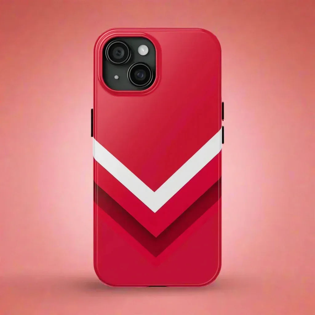 Red Chevron Armor Phone Case for iPhone 11–16 & Galaxy S21–S24 - KARARMDESIGN