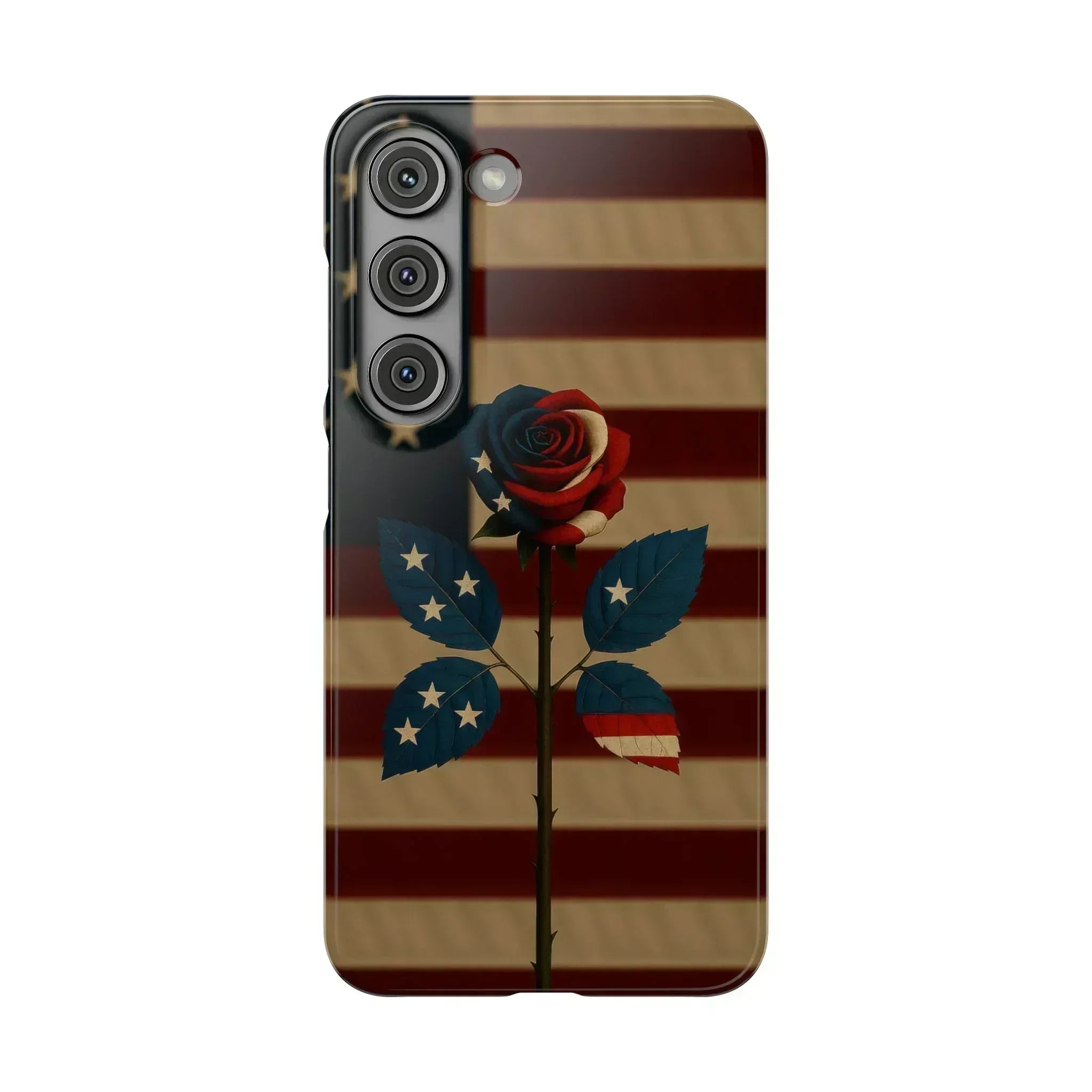 American Rose Flag Phone Case for iPhone 8-16 and Galaxy S10-S24 - KARARMDESIGN