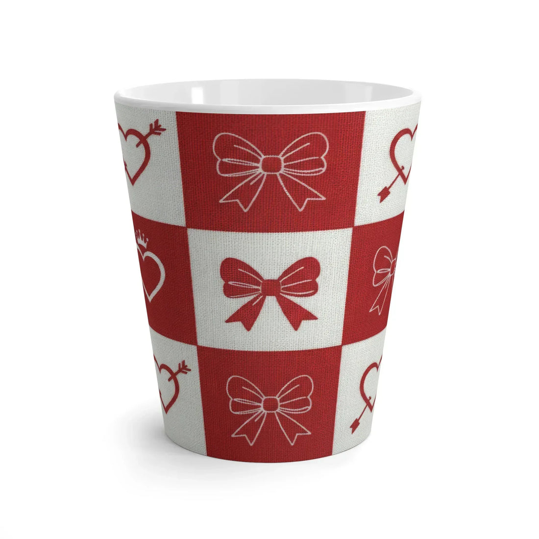 Sweetheart Check Latte Mug 12oz - KARARMDESIGN