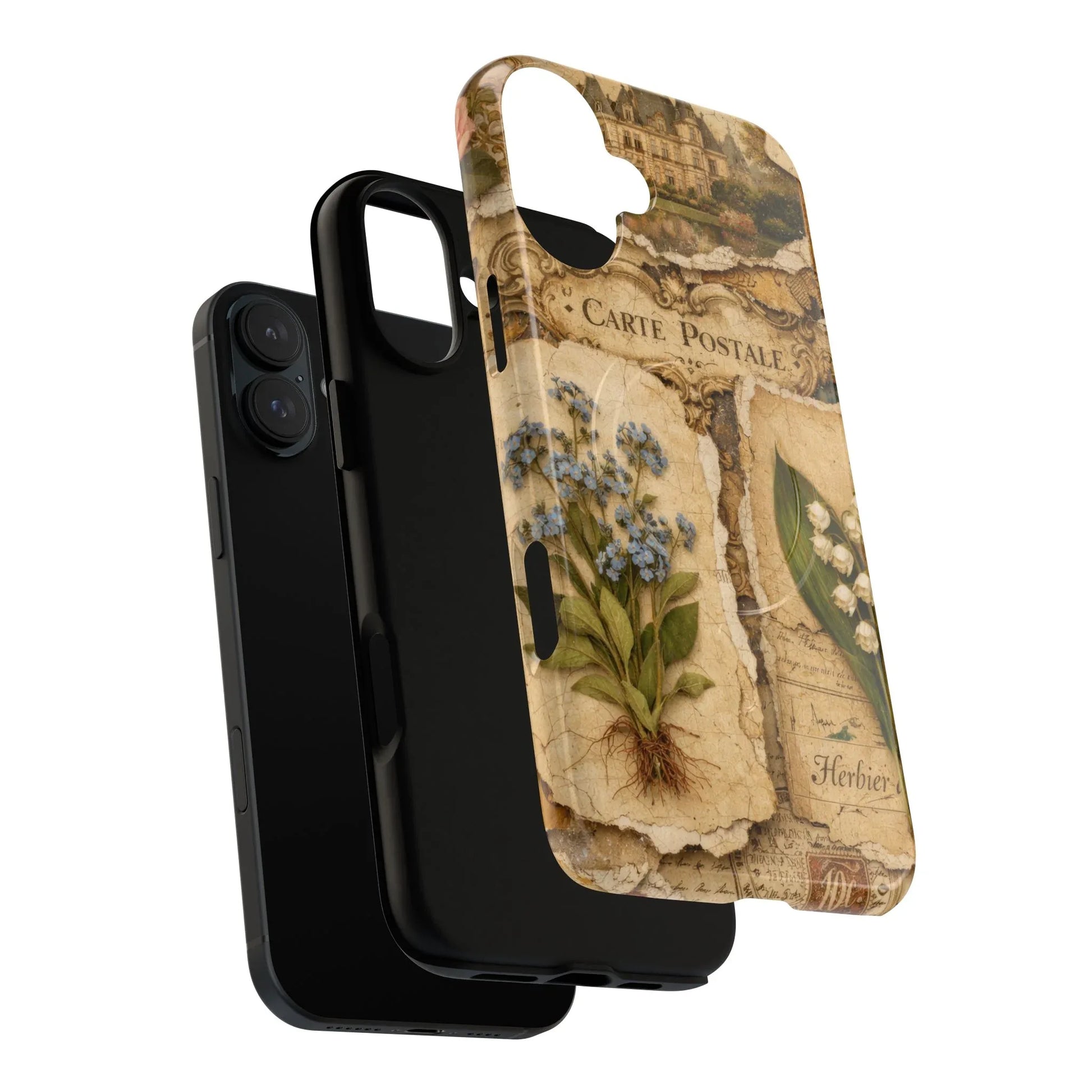 Vintage Botanical Postcard Phone Case for iPhone 13-17 - KARARMDESIGN