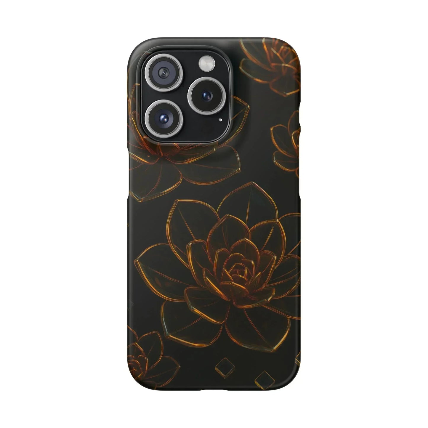 Glass Flower Phone Case for iPhone 7-16 and Galaxy S10-S24 Models
