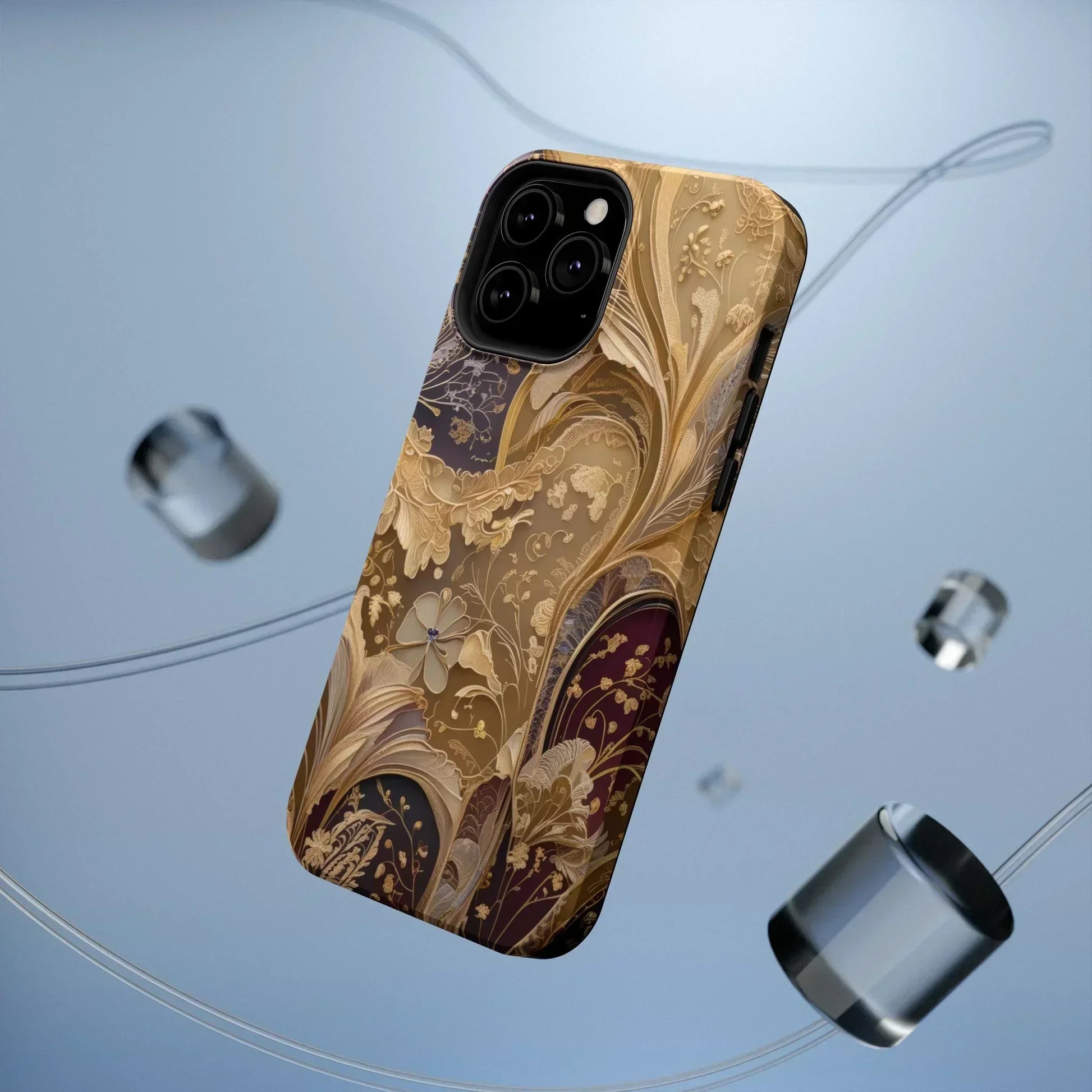 Botanical Luxury Design Impact-Resistant Phone Case for iPhone 12-16 and Galaxy S21-S22 Models - KarArmDesign
