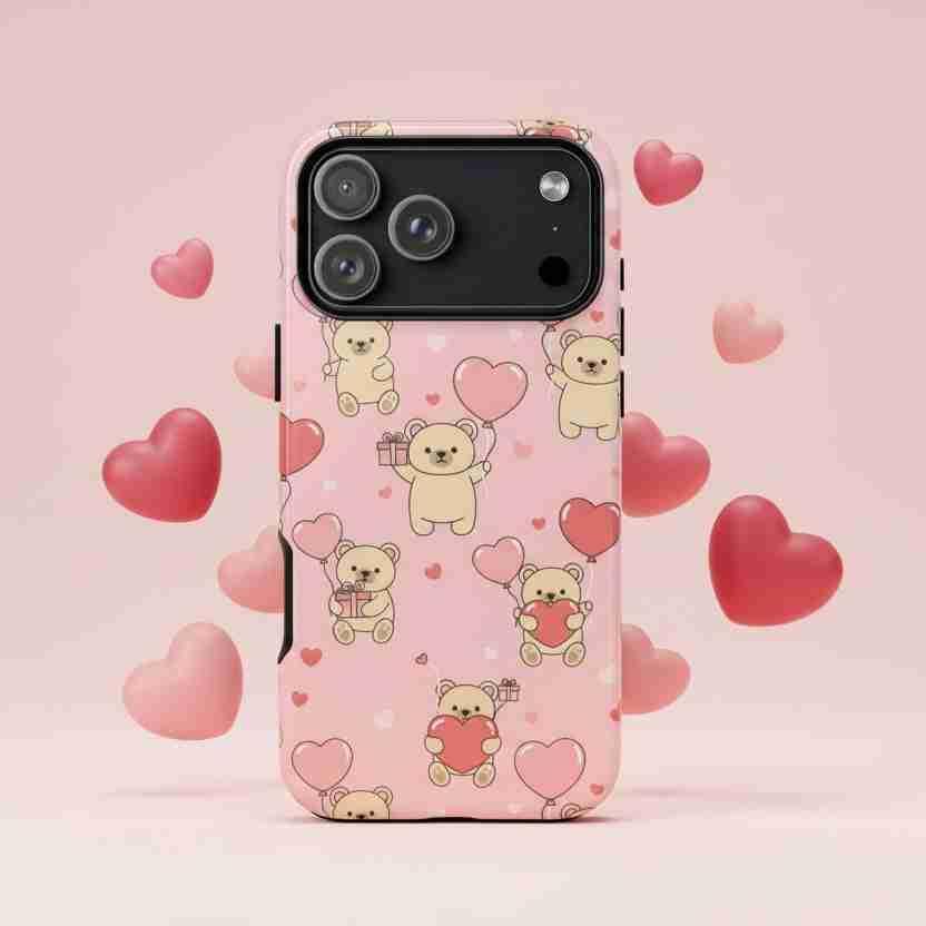 Teddy's Valentine Parade Phone Case for iPhone 11-17 and Galaxy S21-S25 - KARARMDESIGN