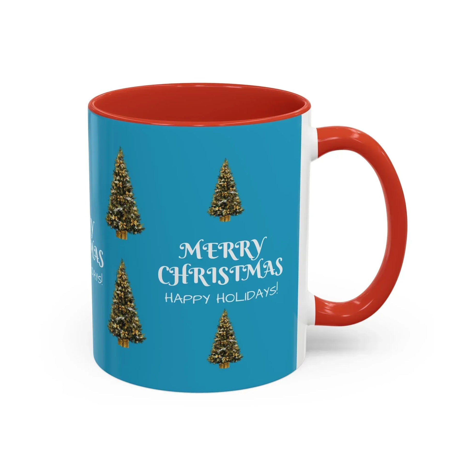 Merry Christmas and Happy Holidays Mug - Accent Coffee Mug (11, 15oz) - KARARMDESIGN