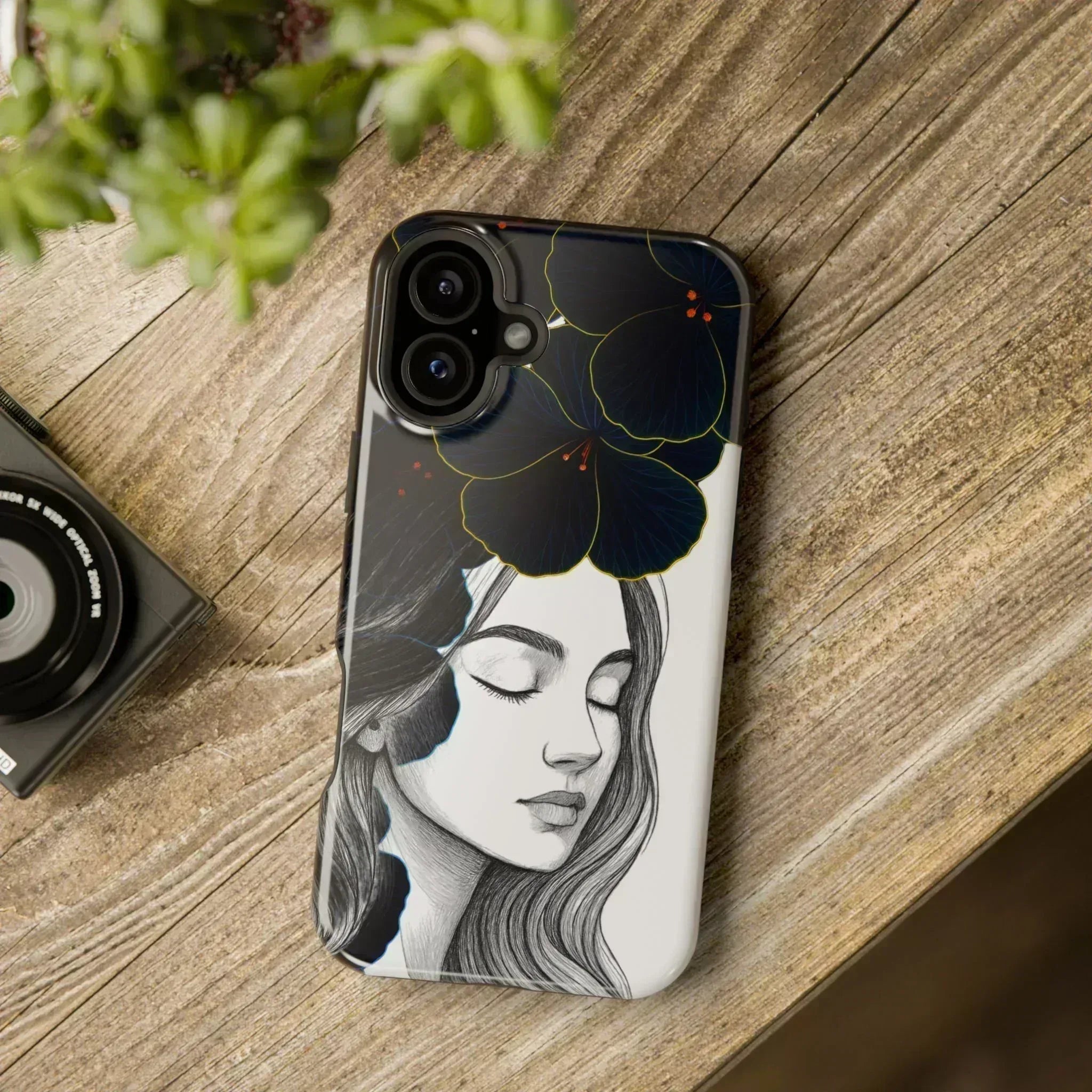 Dark Floral Elegance Phone Case for iPhone 13-16 - KARARMDESIGN