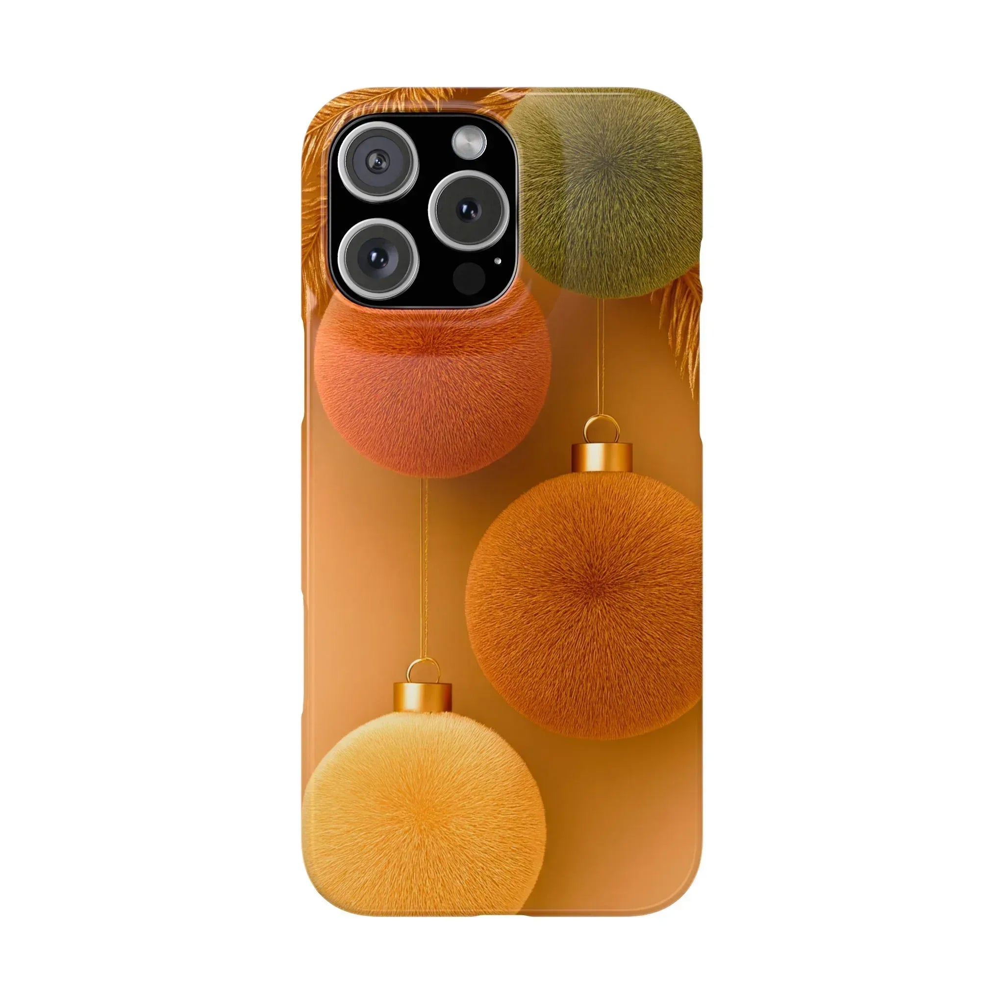 Golden Fuzz Ornaments Phone Case for iPhone 11-17 - KARARMDESIGN
