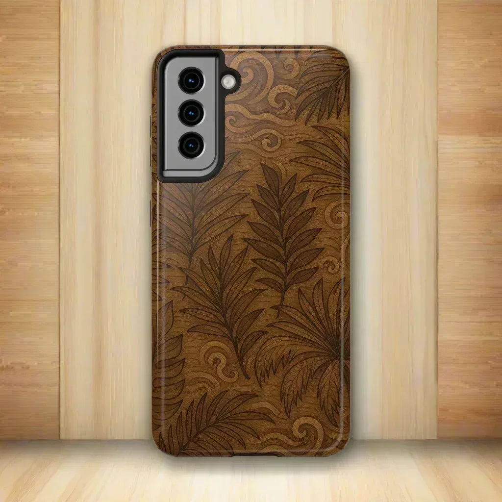 Wood Leaf Armor Phone Case for iPhone and Galaxy - KARARMDESIGN