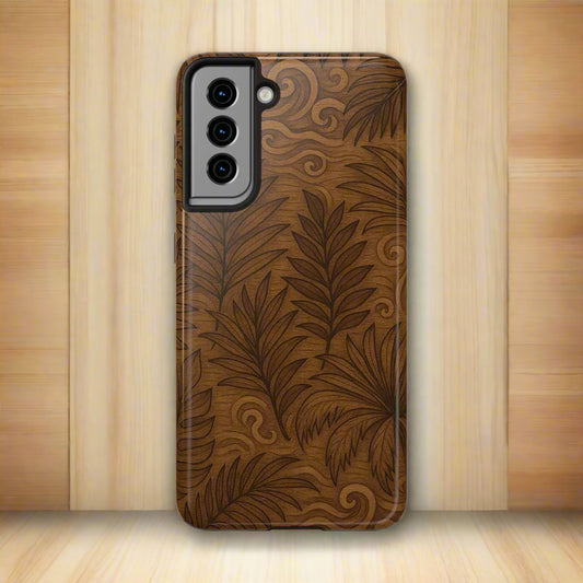 Wood Leaf Armor Phone Case for iPhone and Samsung Galaxy - KarArmDesign