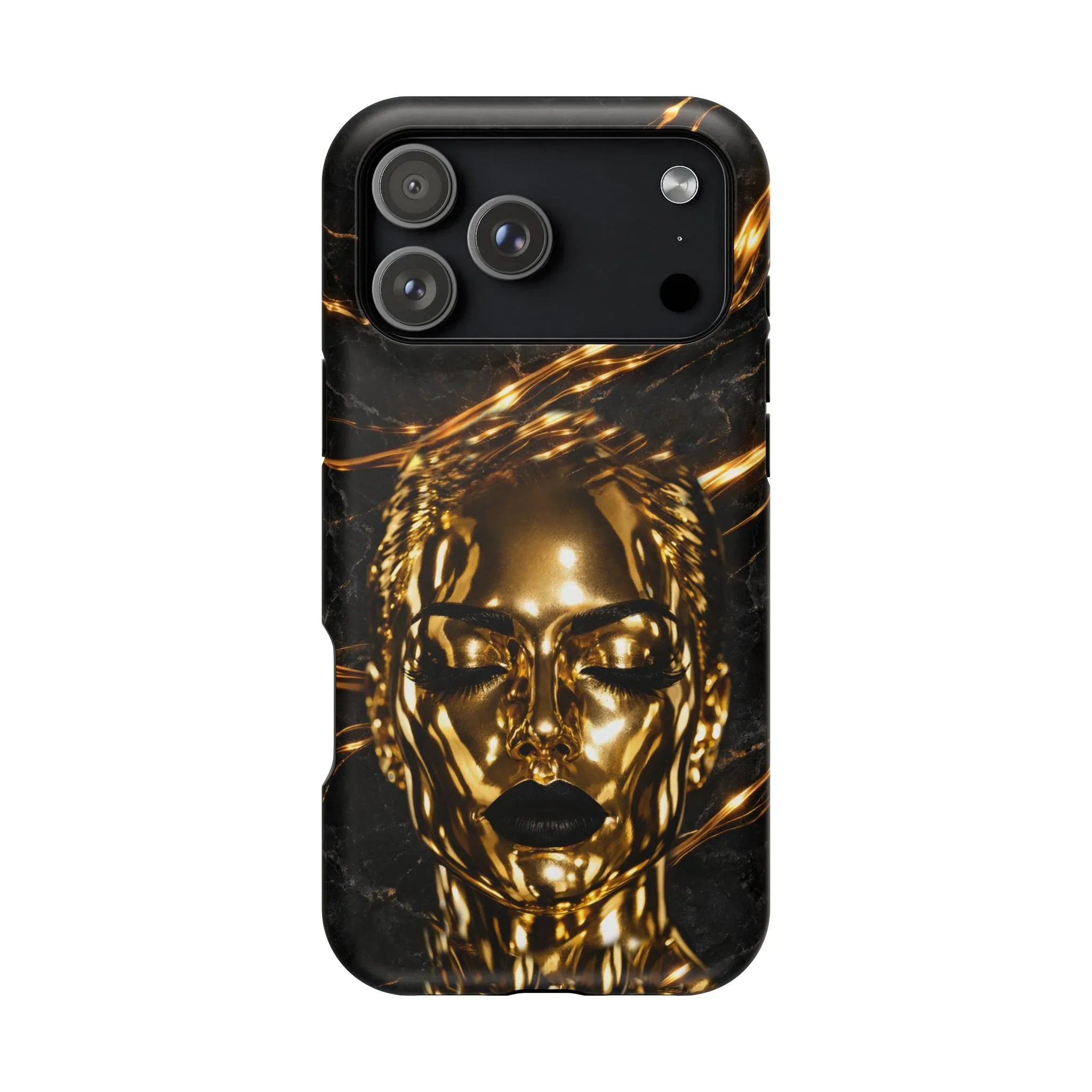 Luxury Gold Portrait Phone Case for iPhone 11-17 and Galaxy S21-S25 - KARARMDESIGN