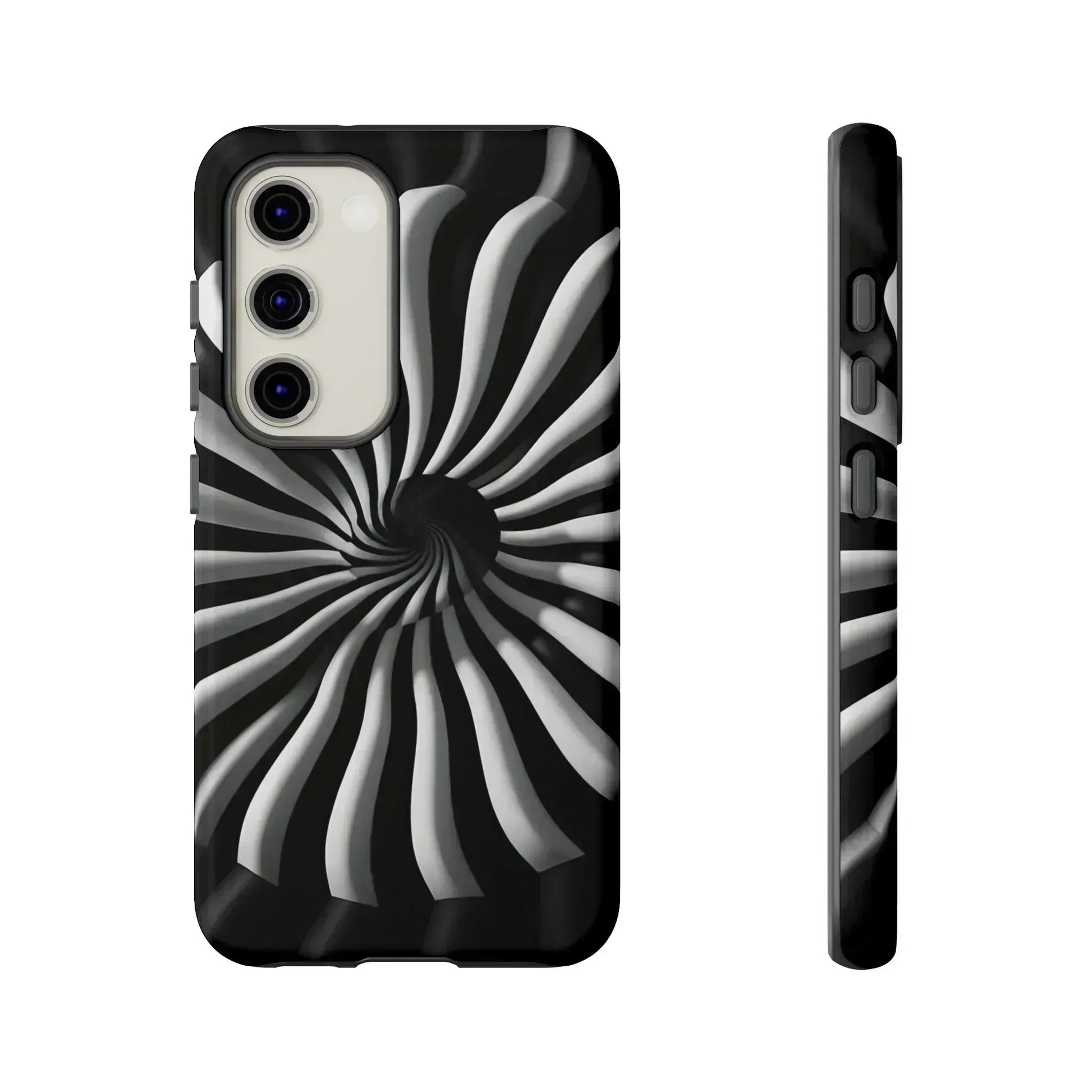 Hypnotic Black and White Spiral Phone Case for iPhone & Galaxy - KARARMDESIGN