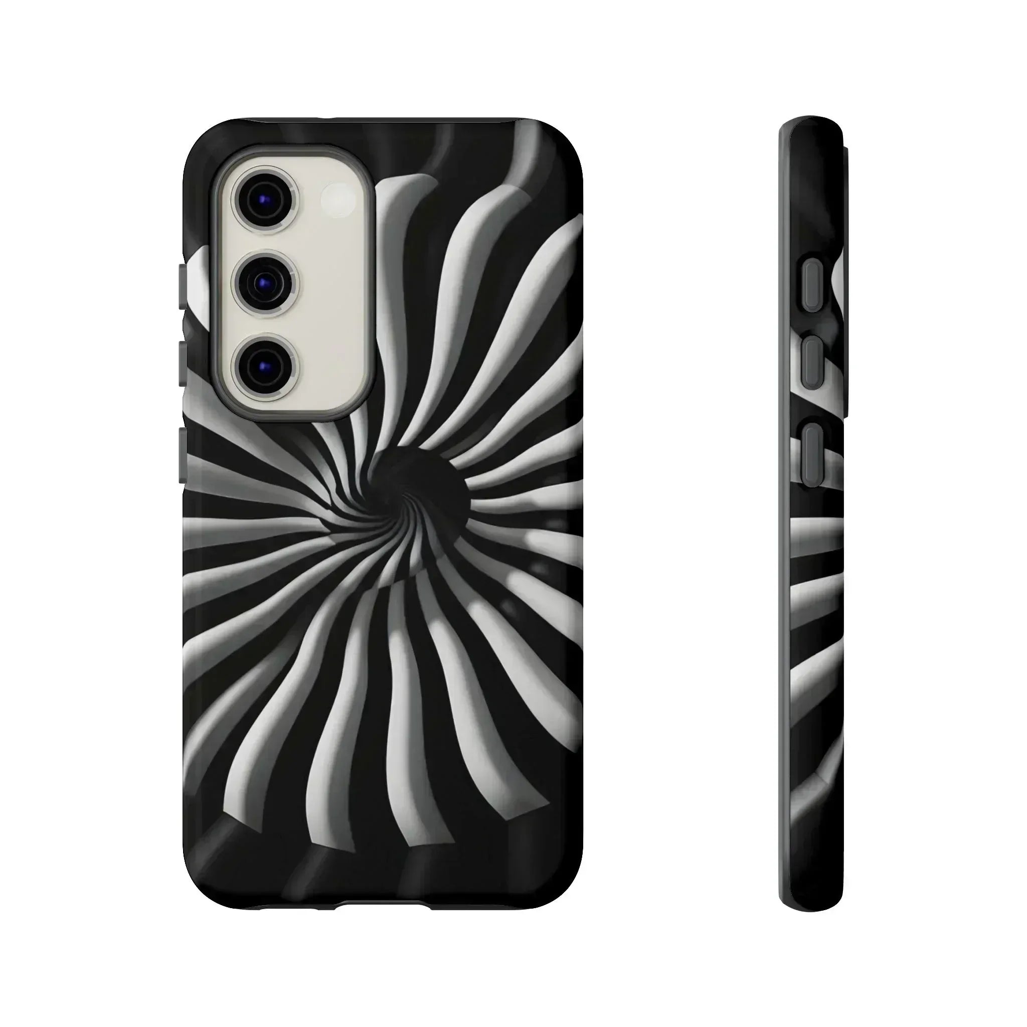 Hypnotic Black and White Spiral Phone Case for iPhone & Galaxy - KARARMDESIGN