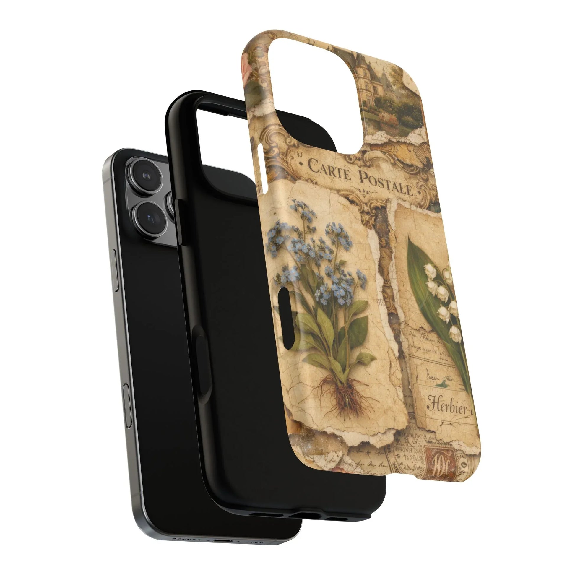Vintage Botanical Postcard Phone Case for iPhone 13-17 - KARARMDESIGN