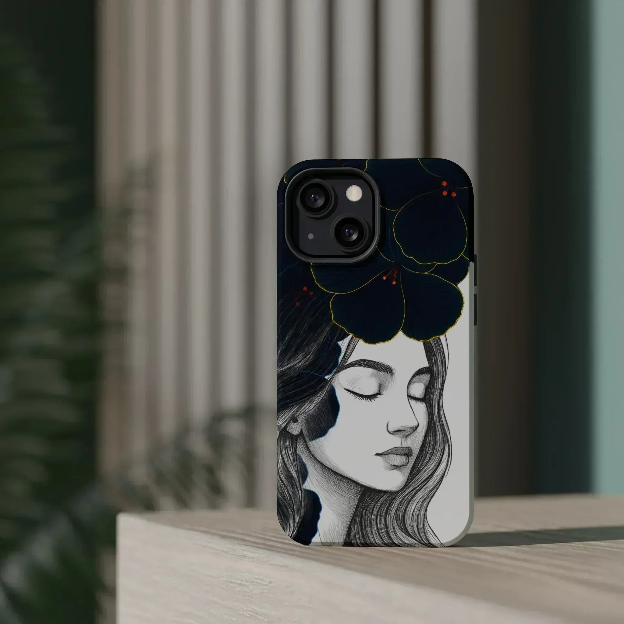 Dark Floral Elegance Phone Case for iPhone 13-16 - KARARMDESIGN