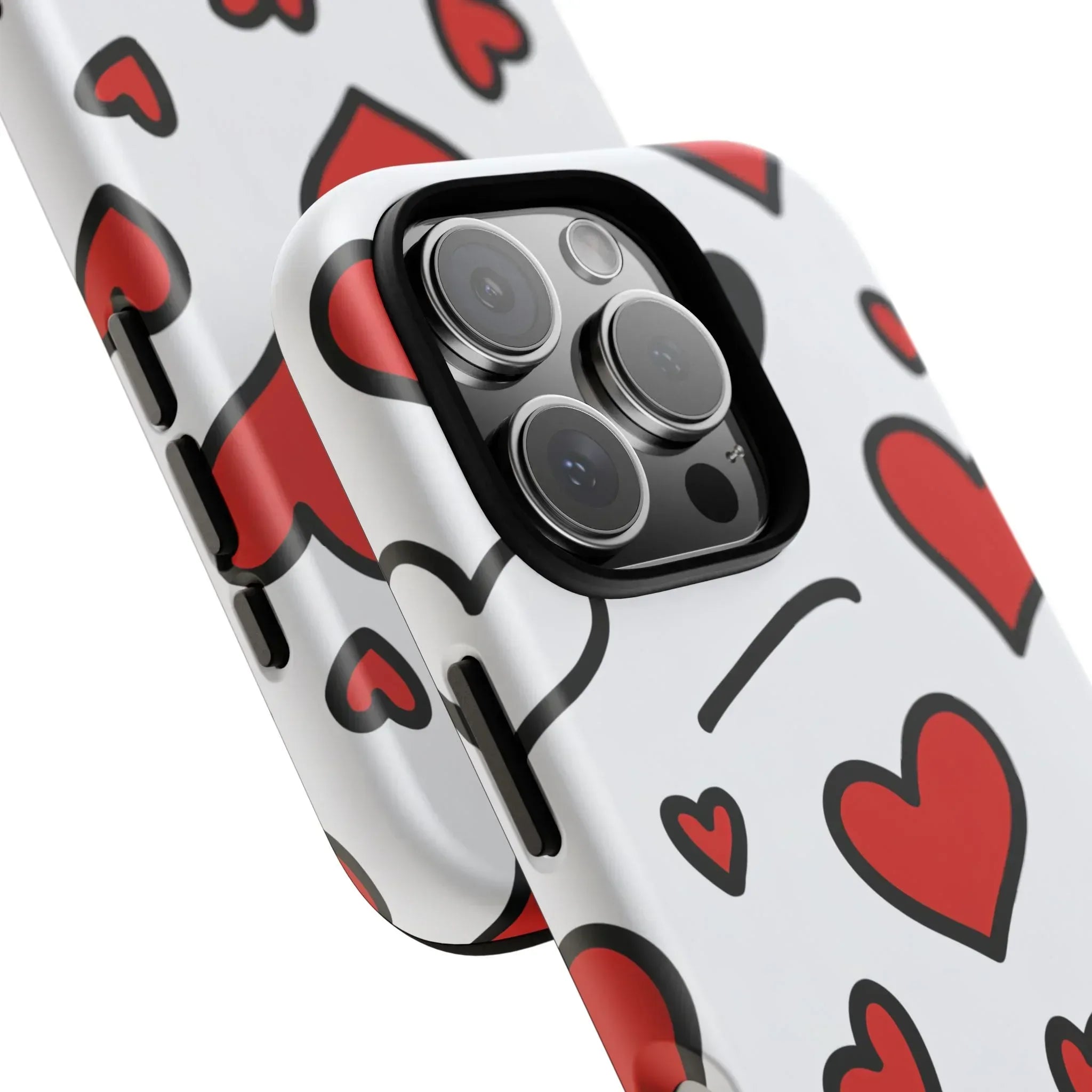 Scattered Hearts Phone Case for iPhone 11-17 and Galaxy S10-S25 - KARARMDESIGN