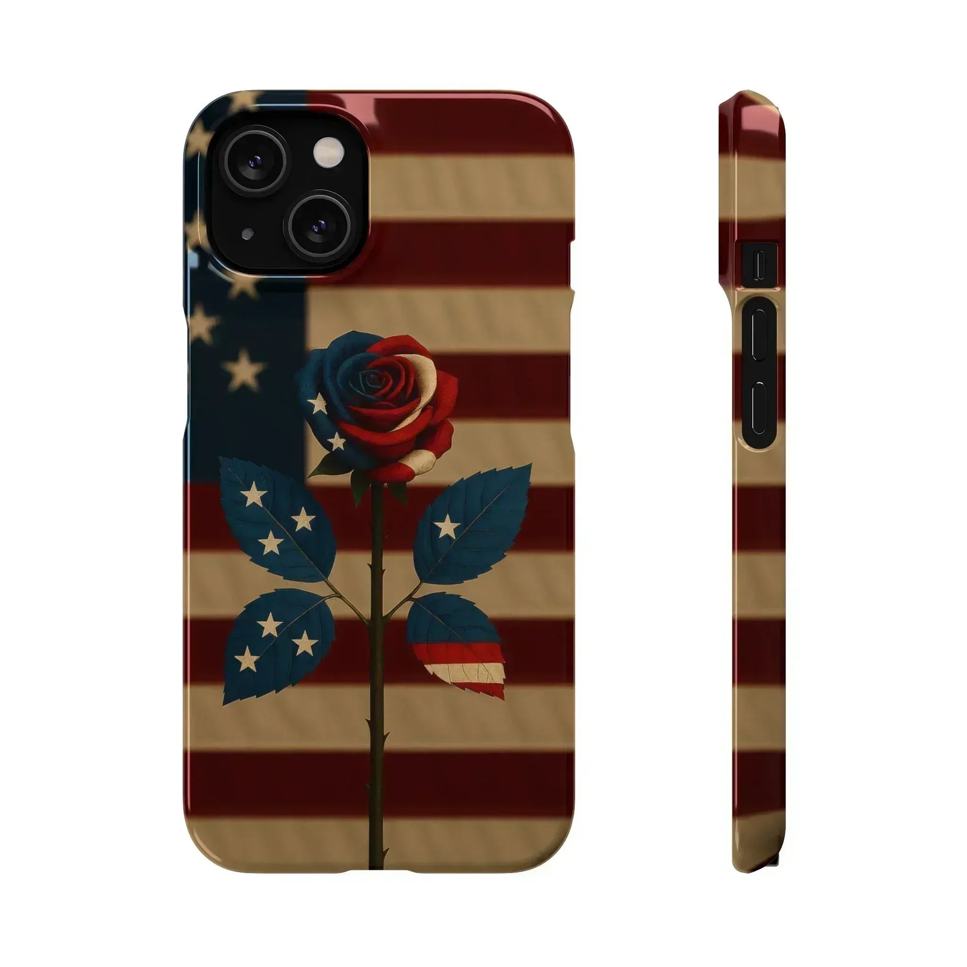 American Rose Flag Phone Case for iPhone 8-16 and Galaxy S10-S24 - KARARMDESIGN