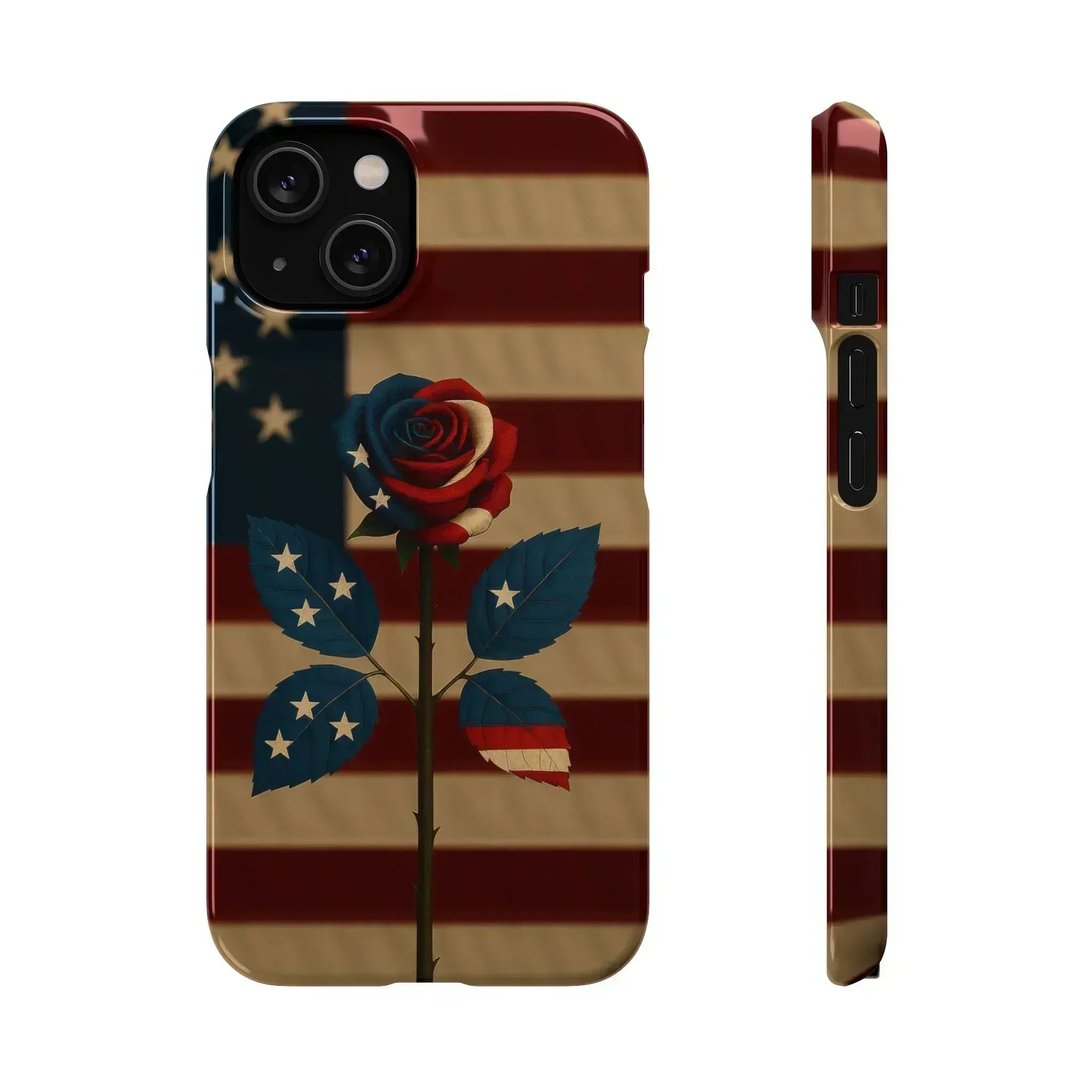 American Rose Flag Phone Case for iPhone 8-16 and Galaxy S10-S24 - KARARMDESIGN
