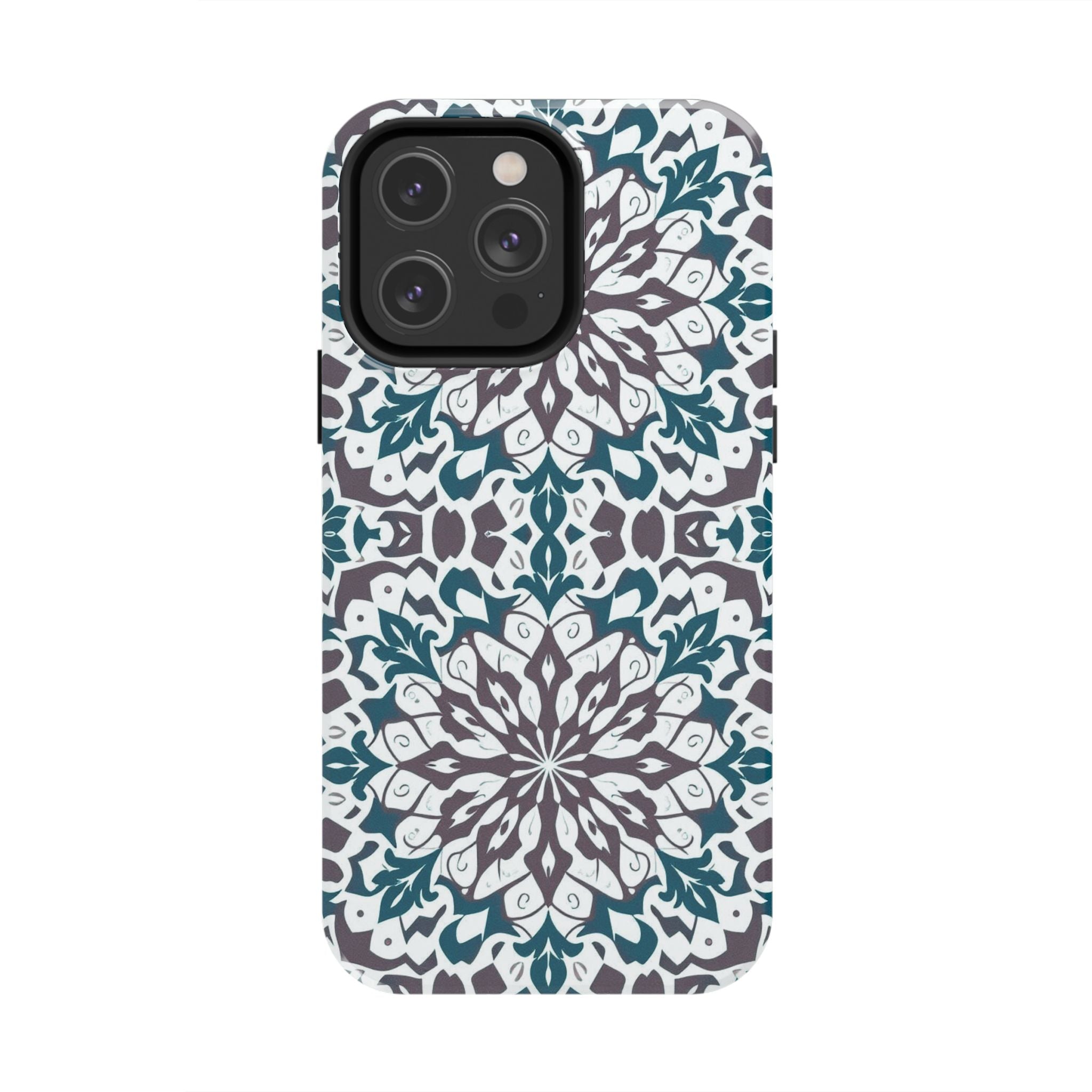 Symmetrical Mandala Phone Case for iPhone 11-17 and Galaxy S21-S25