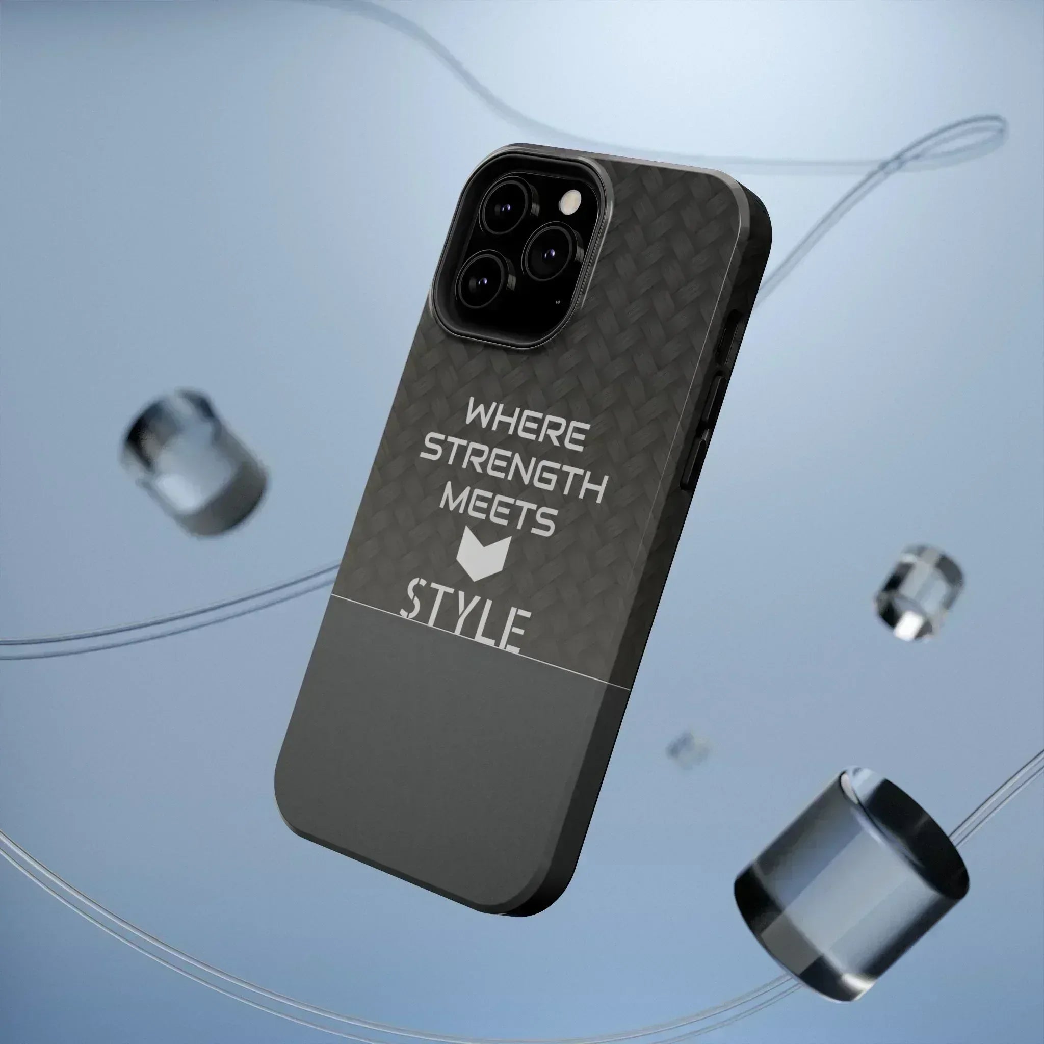 Gray Carbon Phone Case for iPhone 12-16 and Galaxy S21-S22 - KARARMDESIGN