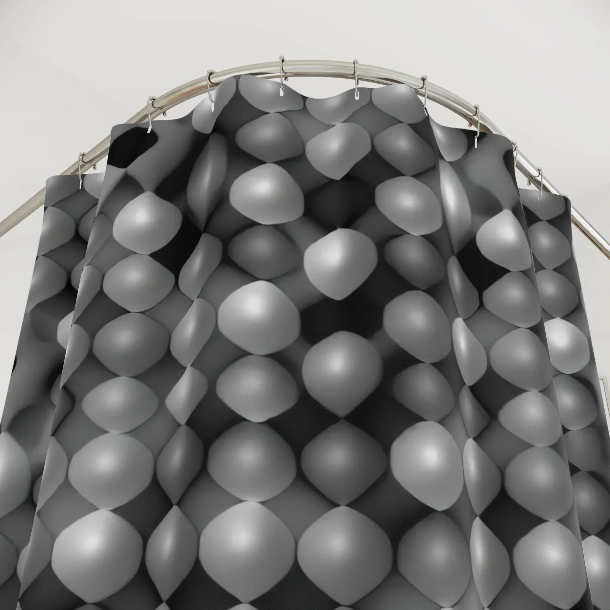 Modern Geometric Shower Curtain – 3D Patterned Design for Stylish Bathrooms - KarArmDesign