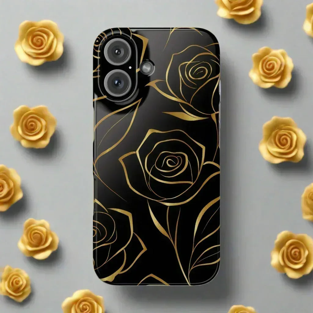 Golden Roses Phone Case for iPhone 15-17 - KARARMDESIGN