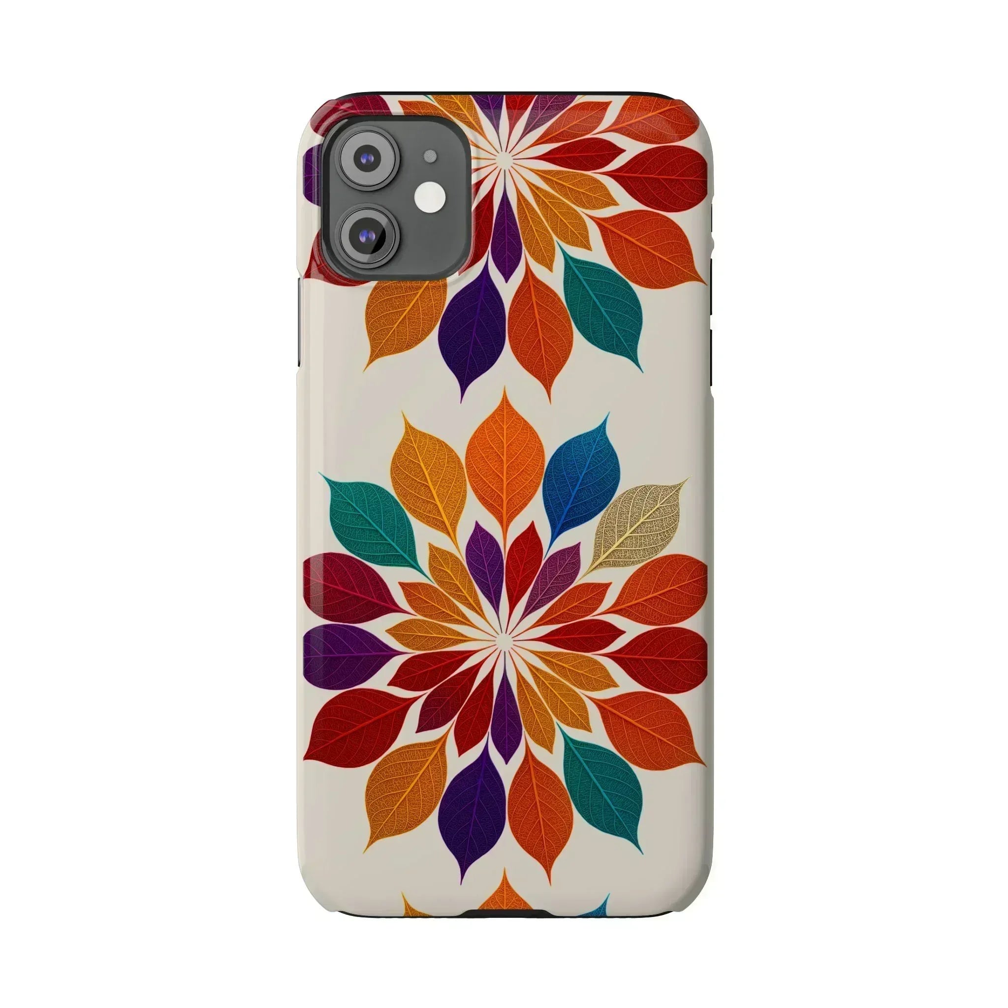 Leaf Mandala Phone Case for iPhone 11-16 - KARARMDESIGN