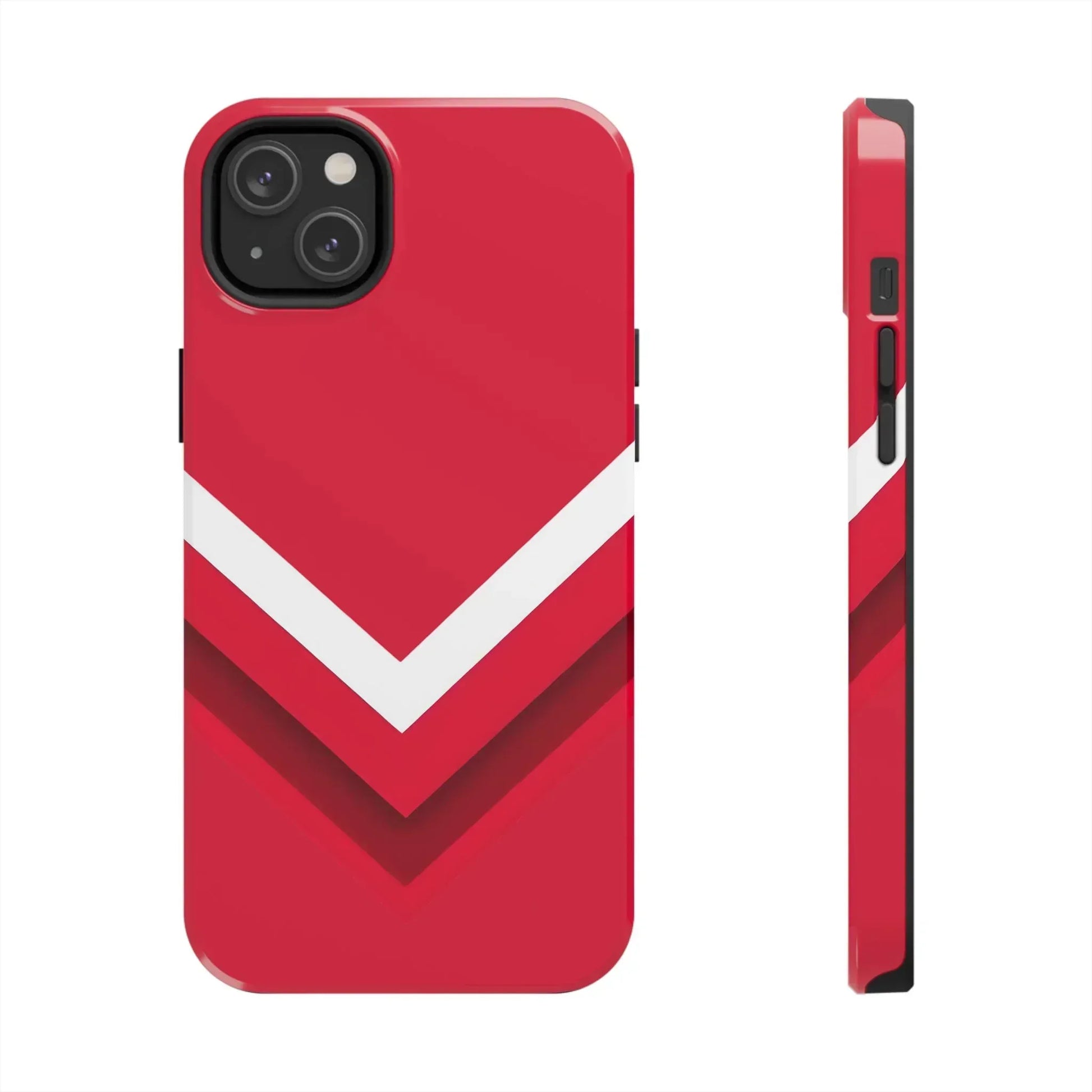 Red Chevron Armor Phone Case for iPhone 11–16 & Galaxy S21–S24 - KARARMDESIGN