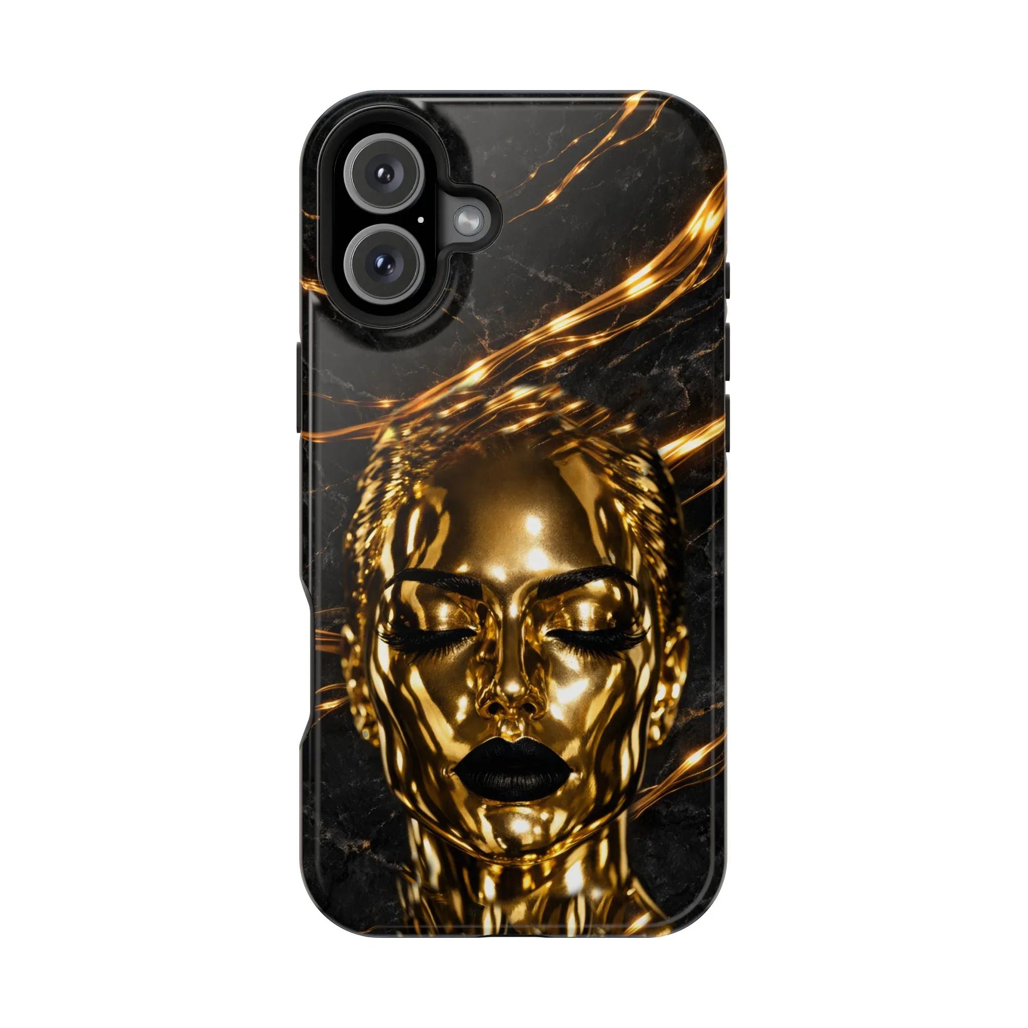 Luxury Gold Portrait Phone Case for iPhone 11-17 and Galaxy S21-S25 - KARARMDESIGN