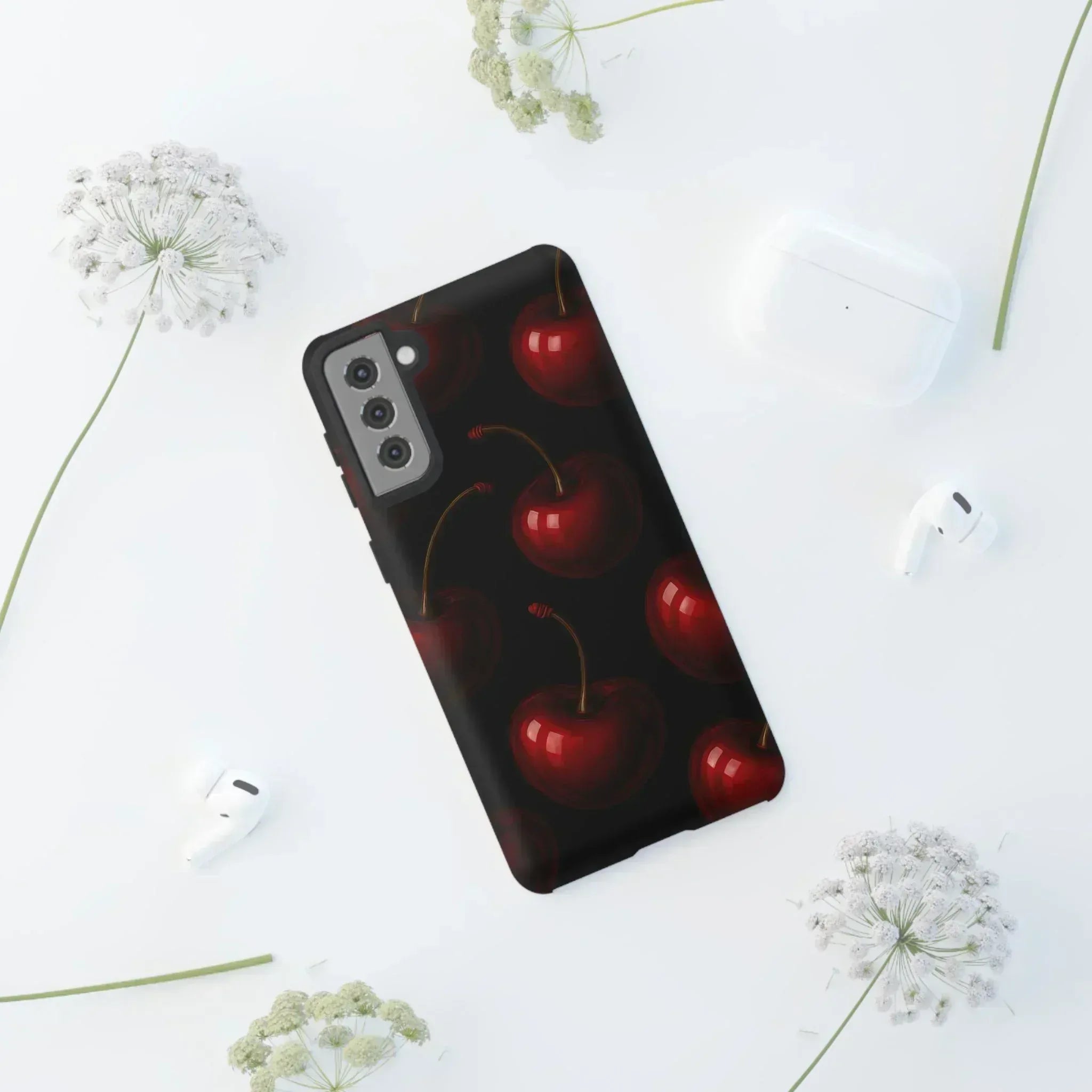 Cherry Phone Case for iPhone X-16 and Galaxy S20-S25 - KARARMDESIGN