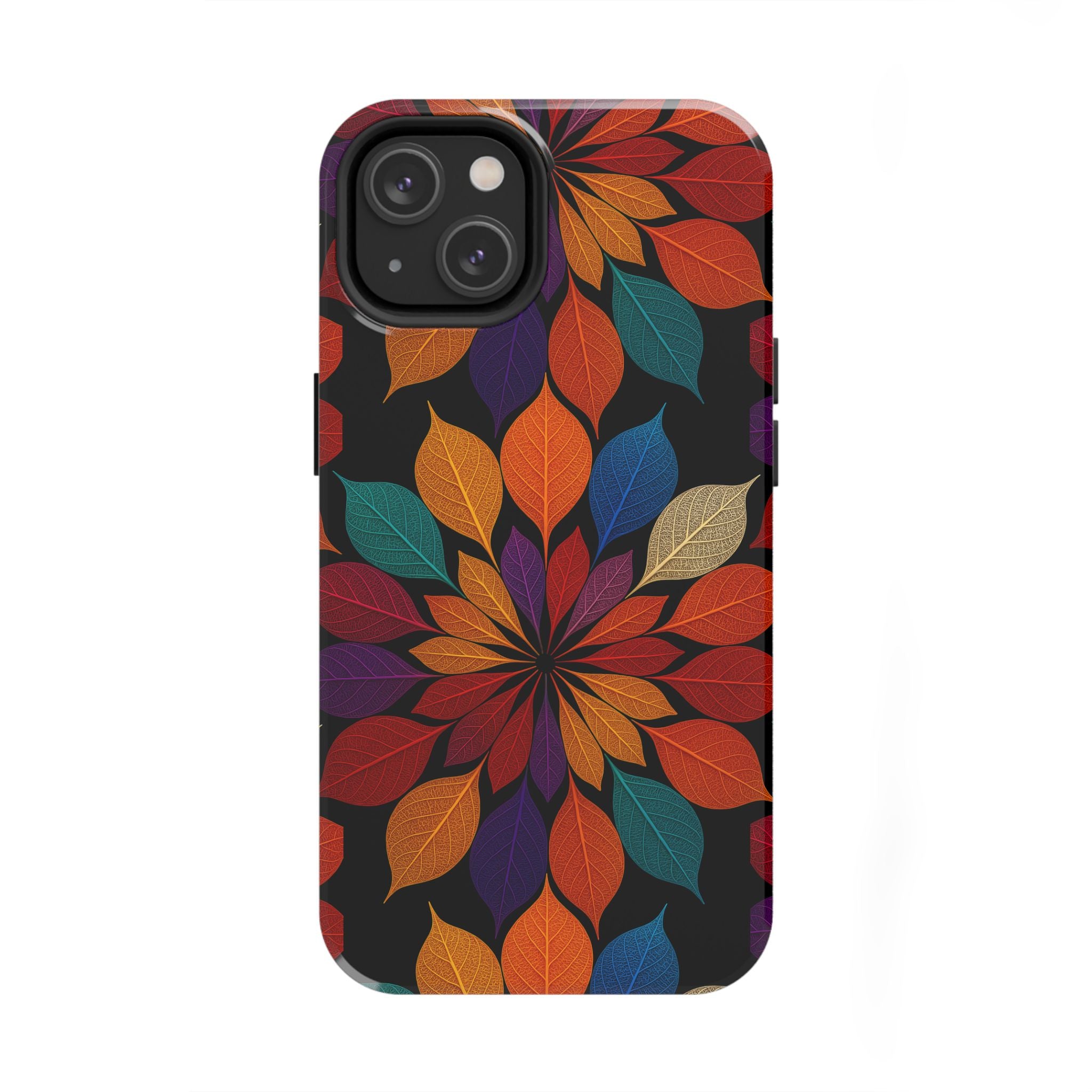 Leaf Mandala Phone Case for iPhone 11–17 & Galaxy S21–S26