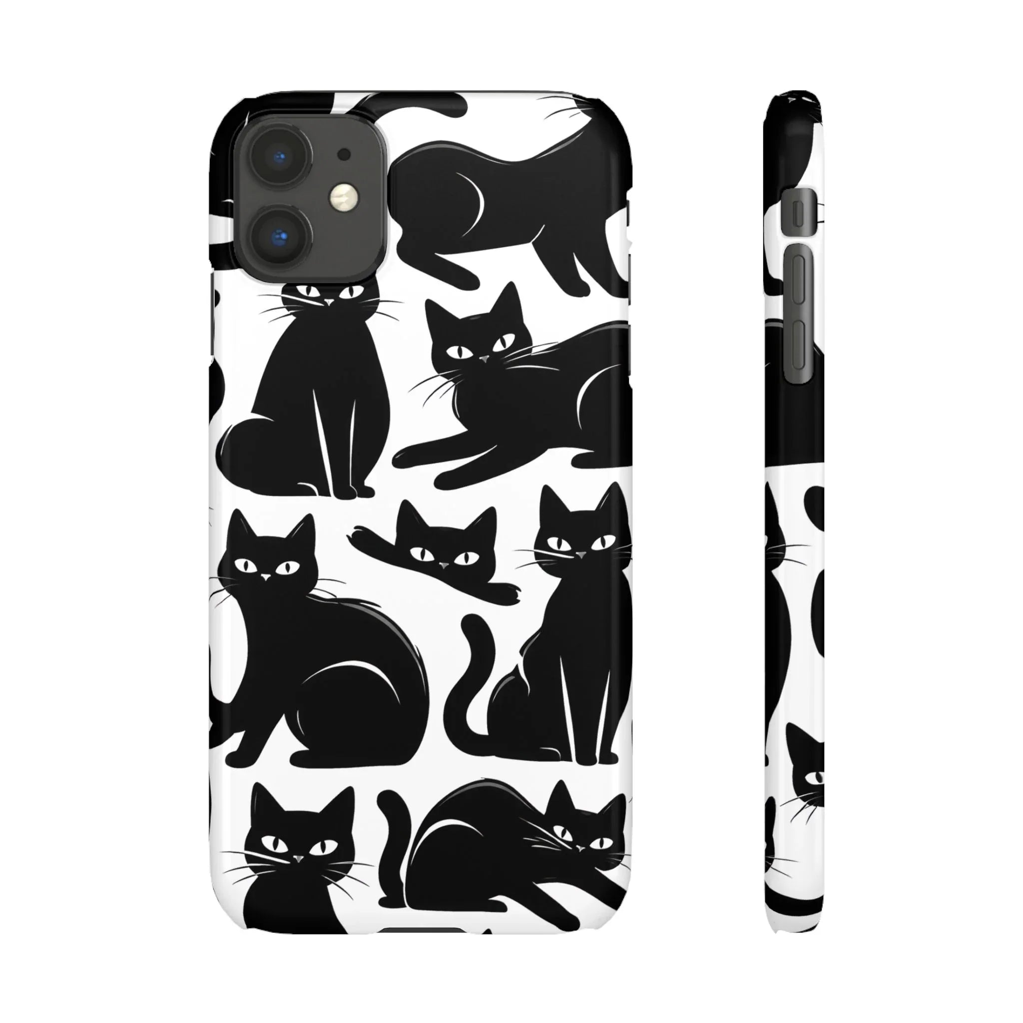 Black Cats Phone Case for iPhone 11-17 and Galaxy S20-S25 - KARARMDESIGN