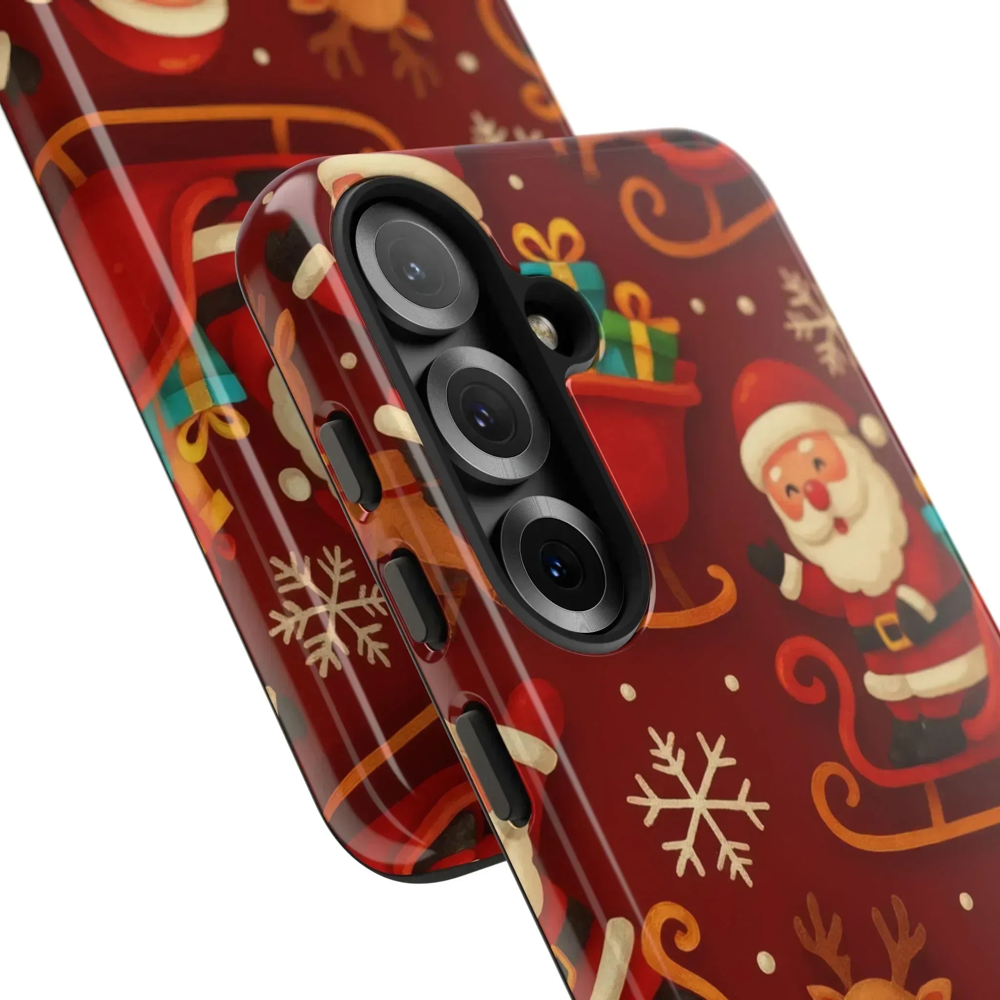 Santa Sleigh Ride Phone Case for iPhone 11-17 and Galaxy S10-S25 - KARARMDESIGN