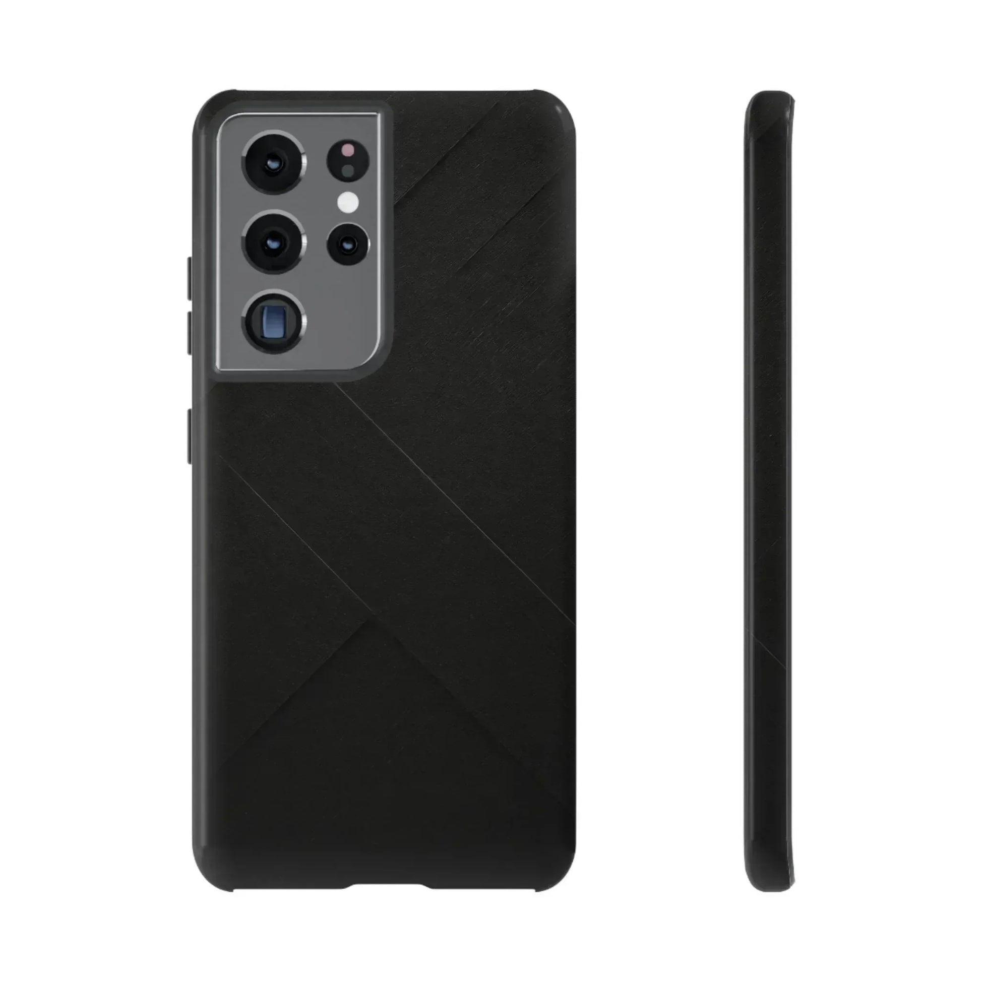 Matte Black Diagonal Line Phone Case for iPhone 8-16 and Galaxy S10-S25 - KARARMDESIGN