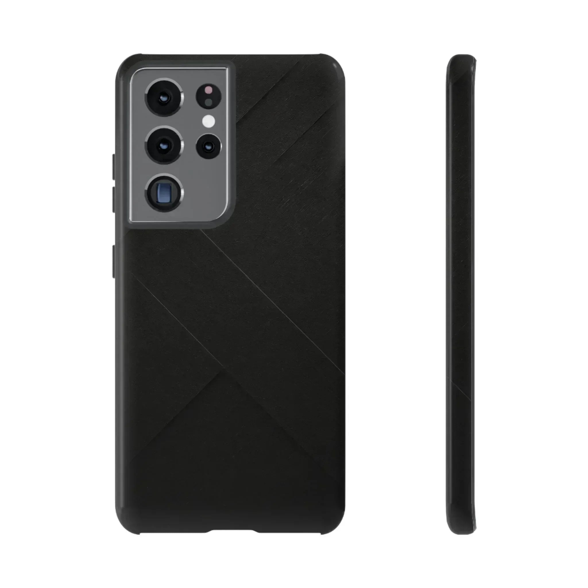 Matte Black Diagonal Line Phone Case for iPhone 8-16 and Galaxy S10-S25 - KARARMDESIGN