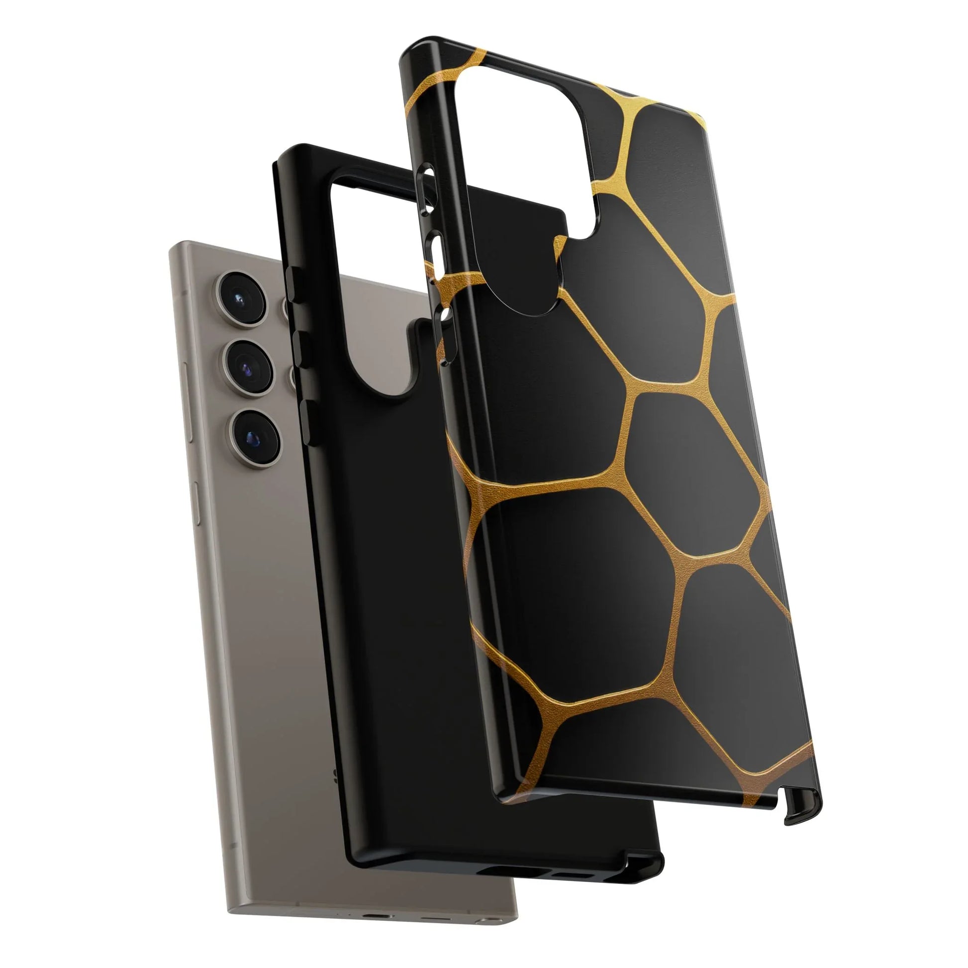 Golden Cellscape Phone Case for iPhone 8-17 and Galaxy S20-S25 - KARARMDESIGN