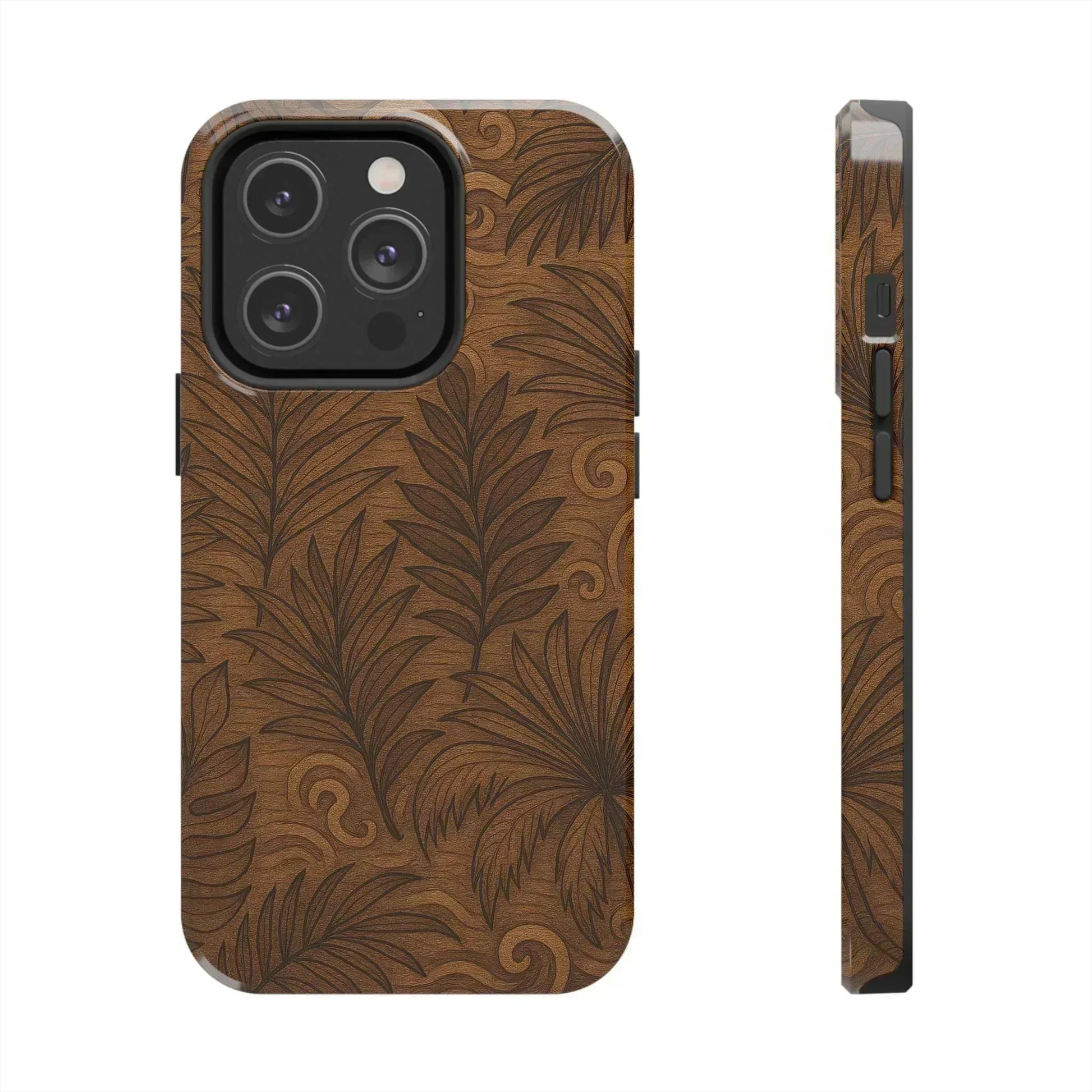 Wood Leaf Armor Phone Case for iPhone and Galaxy - KARARMDESIGN