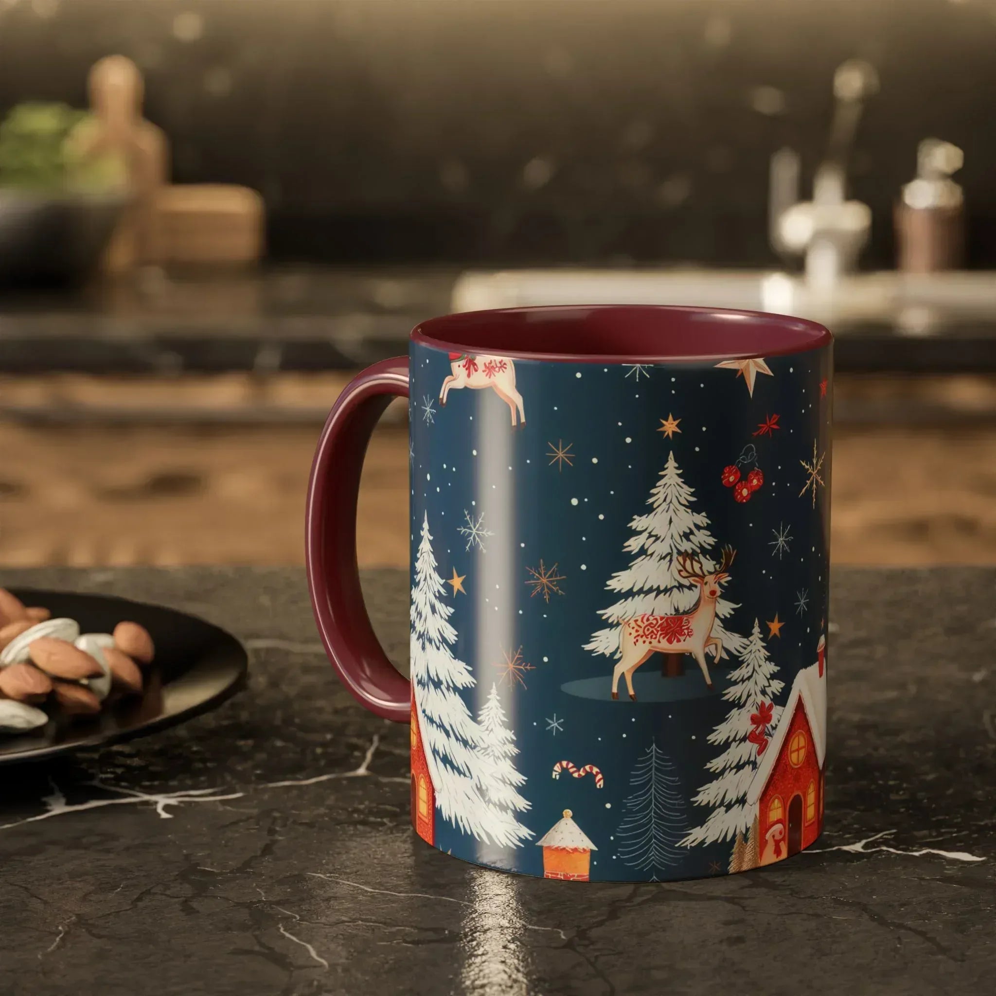 Dark Blue Christmas Mug - Colorful Mugs (11oz, 15oz) - KARARMDESIGN