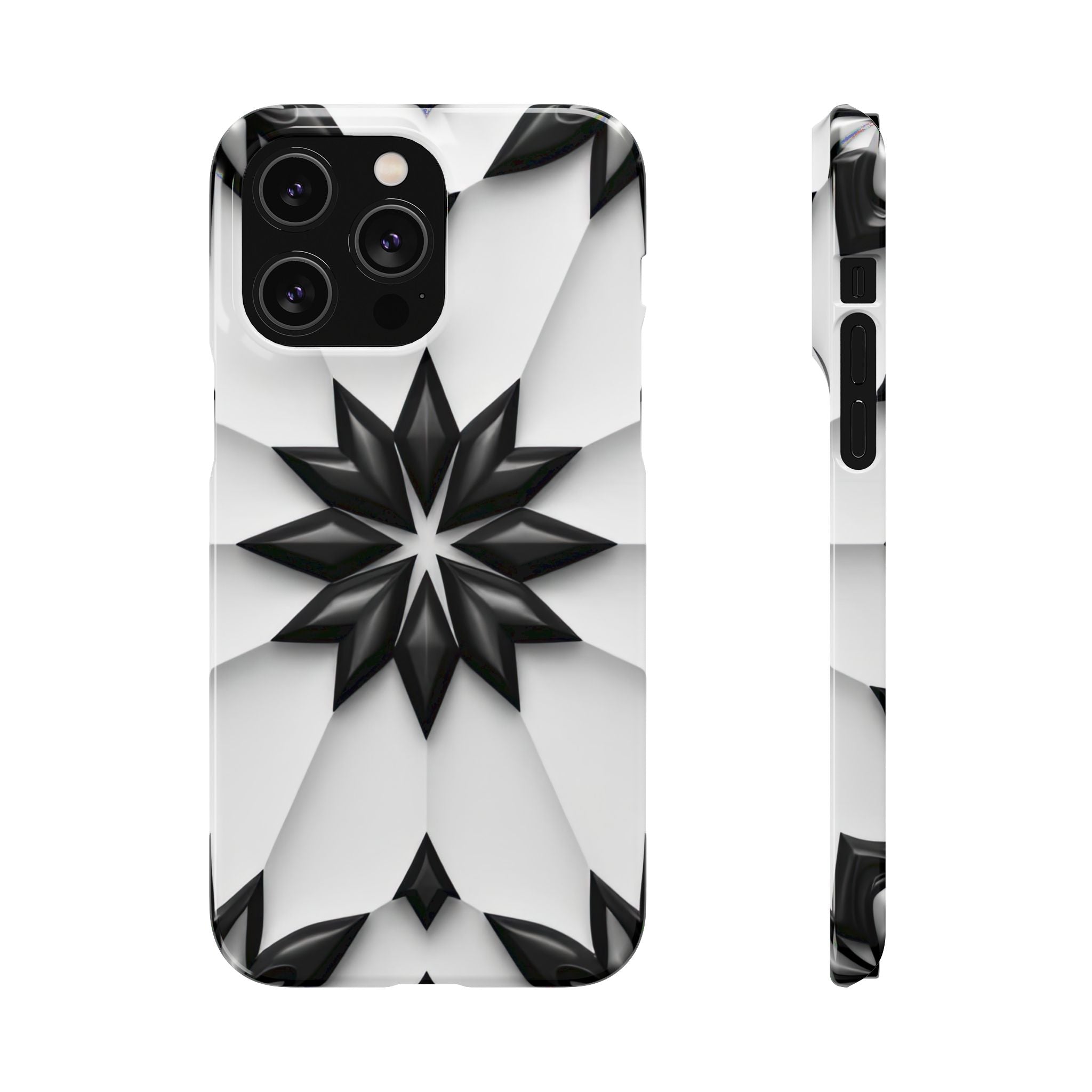 Black & White Geometric Snap Case for iPhone & Samsung Galaxy