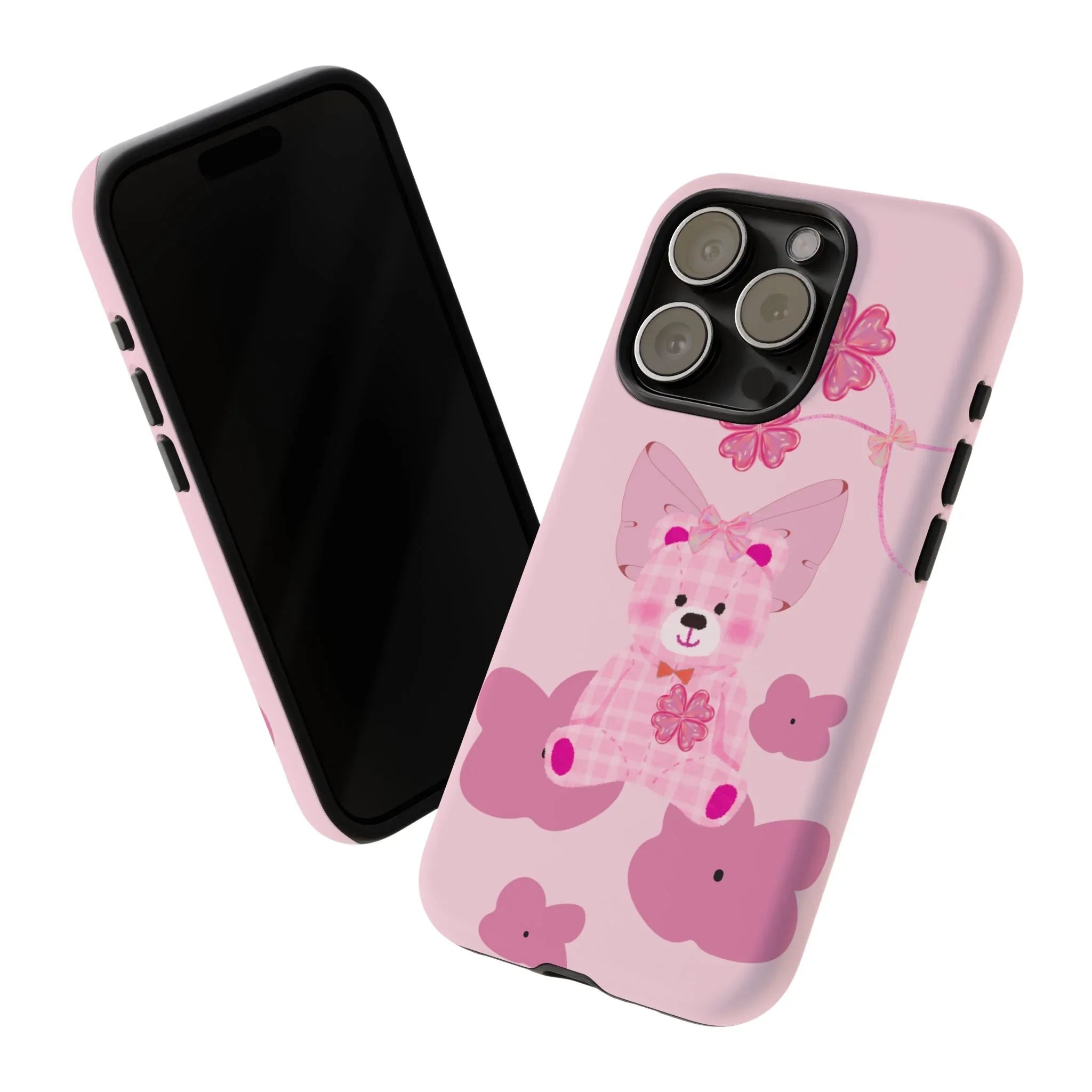 Pink Teddy Bear Phone Cases for iPhone, Pixel and Galaxy - KARARMDESIGN